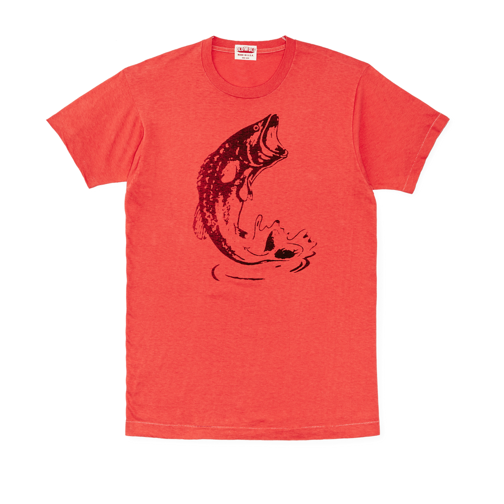 Front-facing image of the Filson Old Wolf Garment Dye Tee - Burnt Orange