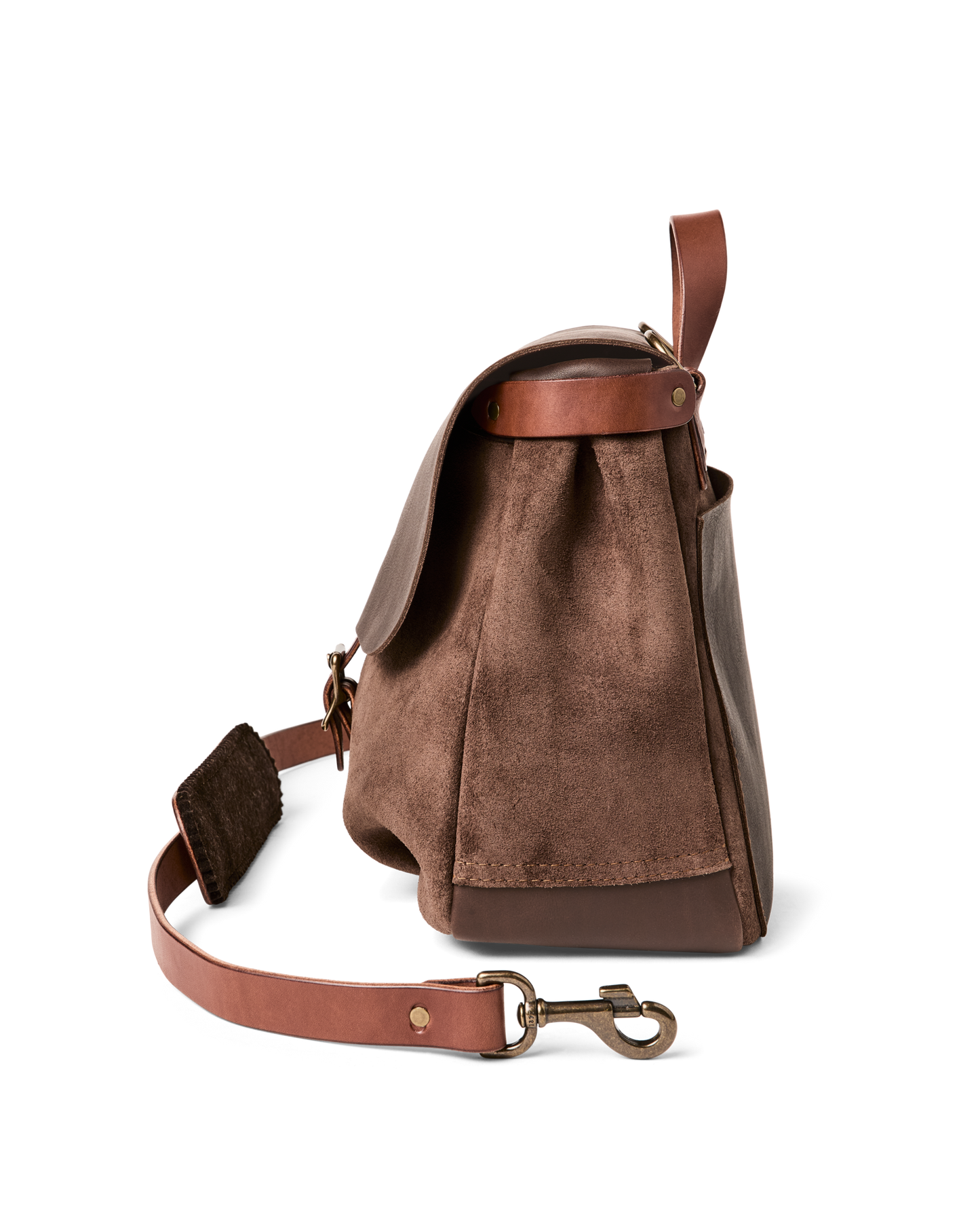 Filson Workshop Suede Messenger Bag - Dark Tobacco