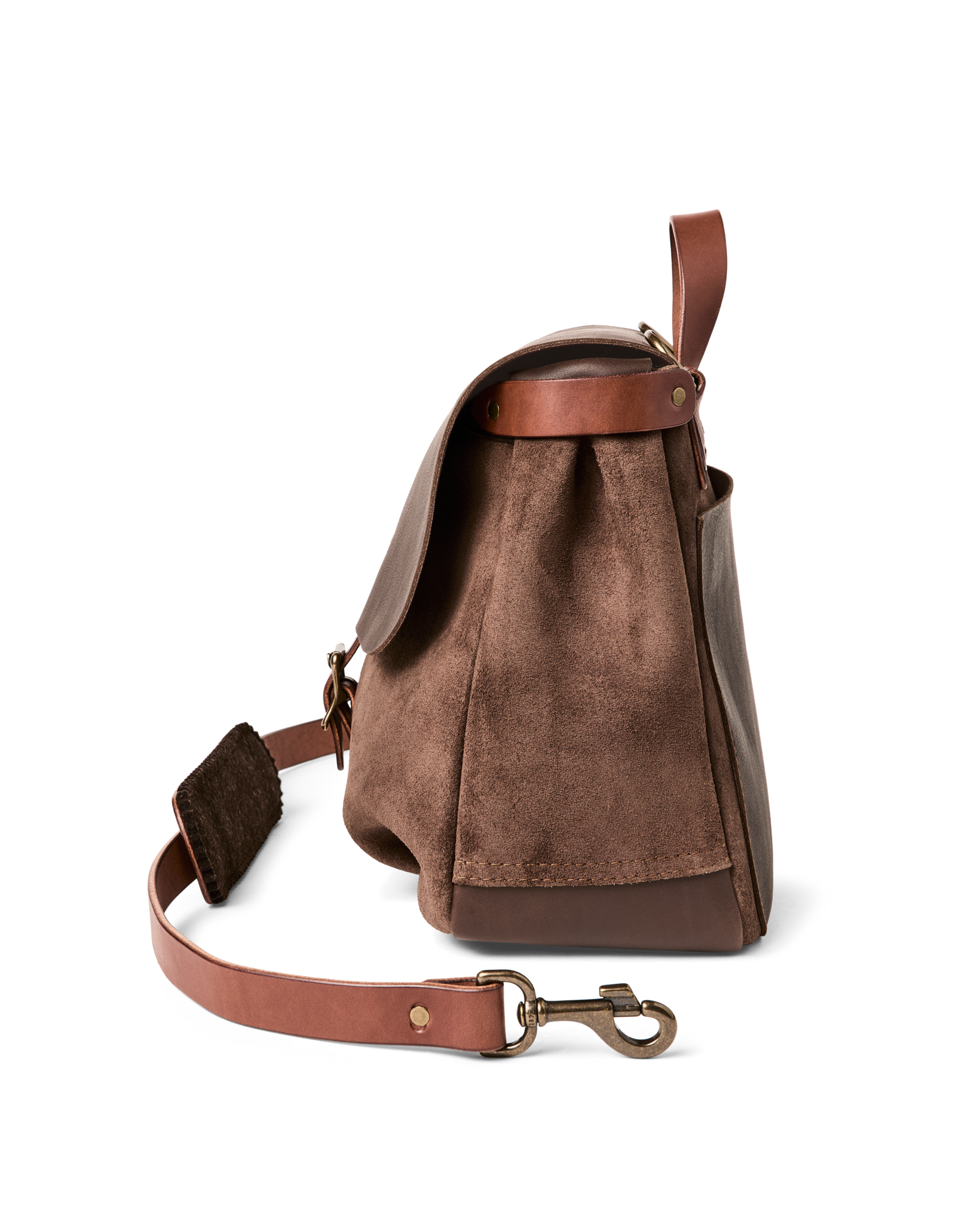 Filson Workshop Suede Messenger Bag - Dark Tobacco