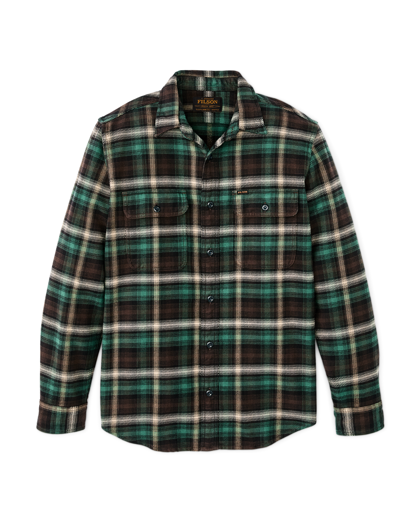 Vintage Flannel Work Shirt - Brown / Cream / Multi Plaid | Filson Vintage Flannel Work Shirt - Brown / Cream / Multi Plaid | Filson
