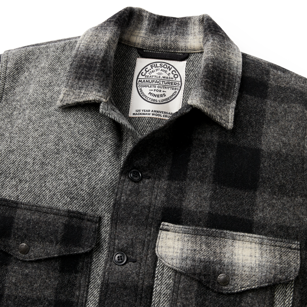 Alternate view of the Filson 125th Anniversary Archival Mackinaw Wool Cruiser - Gray Patchwork