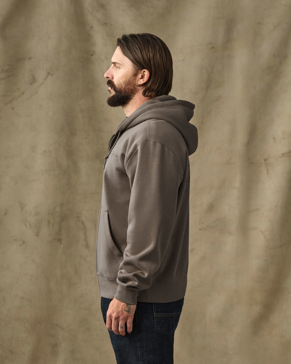 Diamond Graphic Full-Zip Hoodie - Hawk Brown