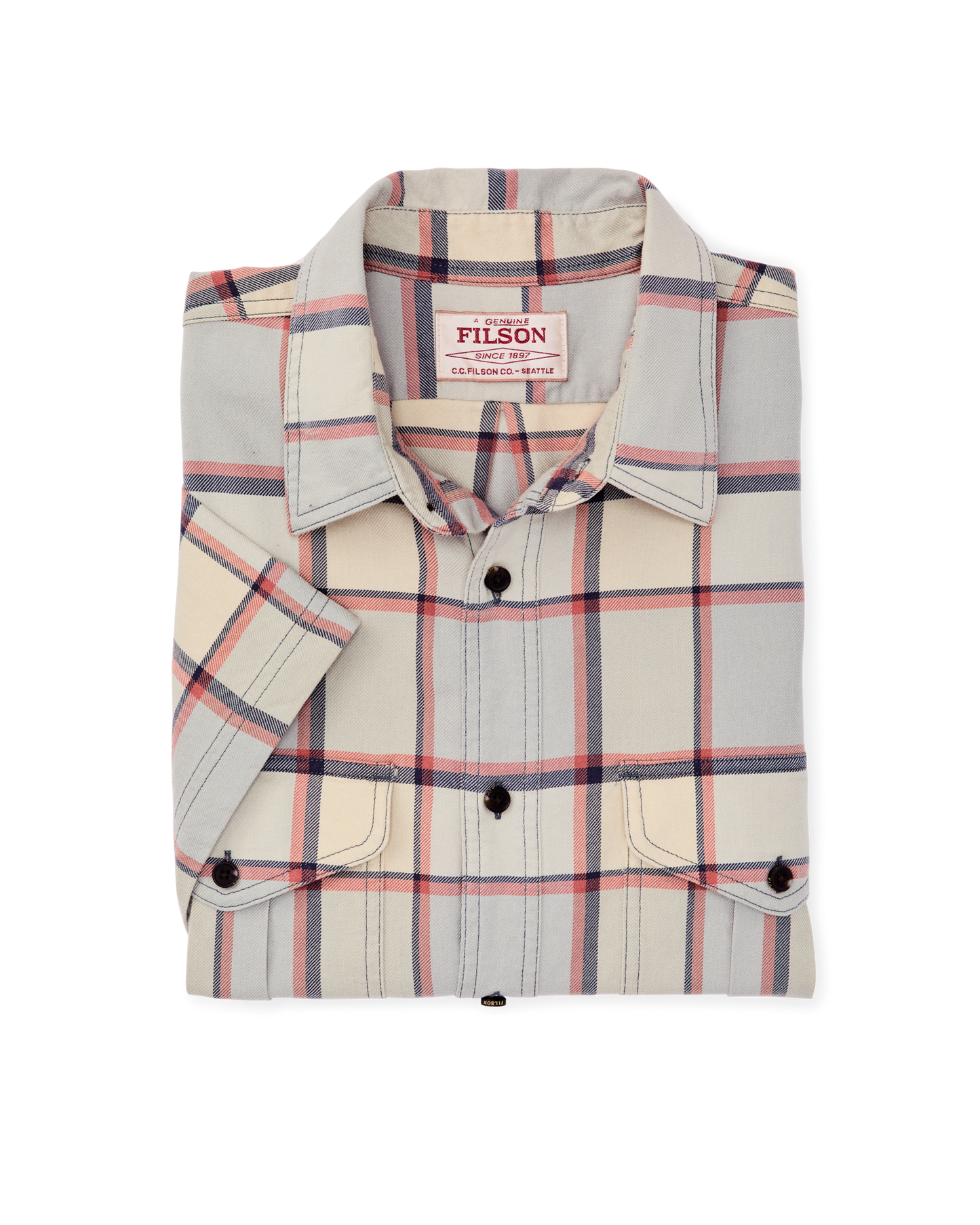 Short Sleeve Lightweight Alaskan Guide Shirt - Light Blue / Tan Plaid