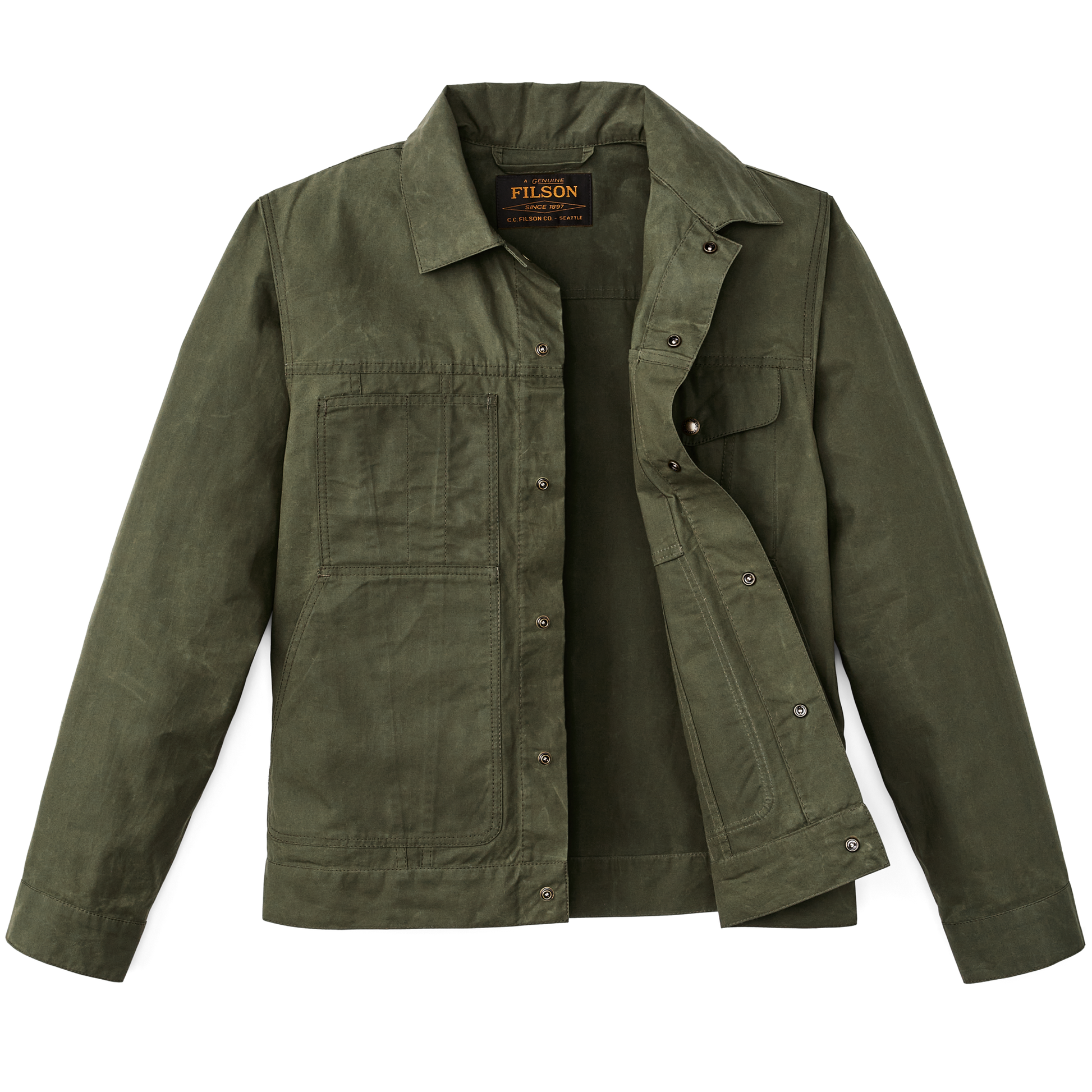 Dry Wax Short Cruiser Jacket - Olive | Filson Dry Wax Short Cruiser Jacket - Olive | Filson