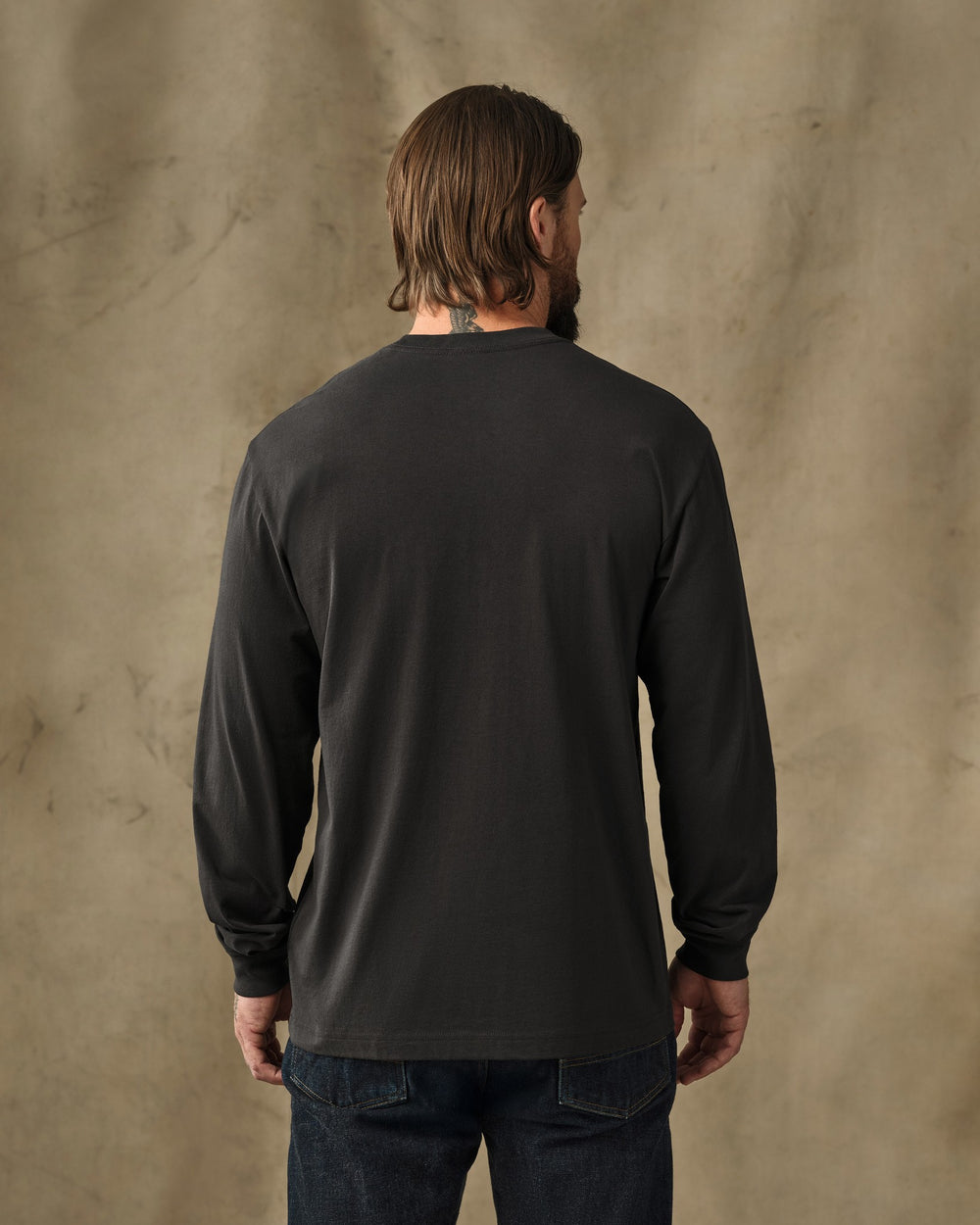 Long Sleeve Outfitter Pocket T-Shirt - Faded Black