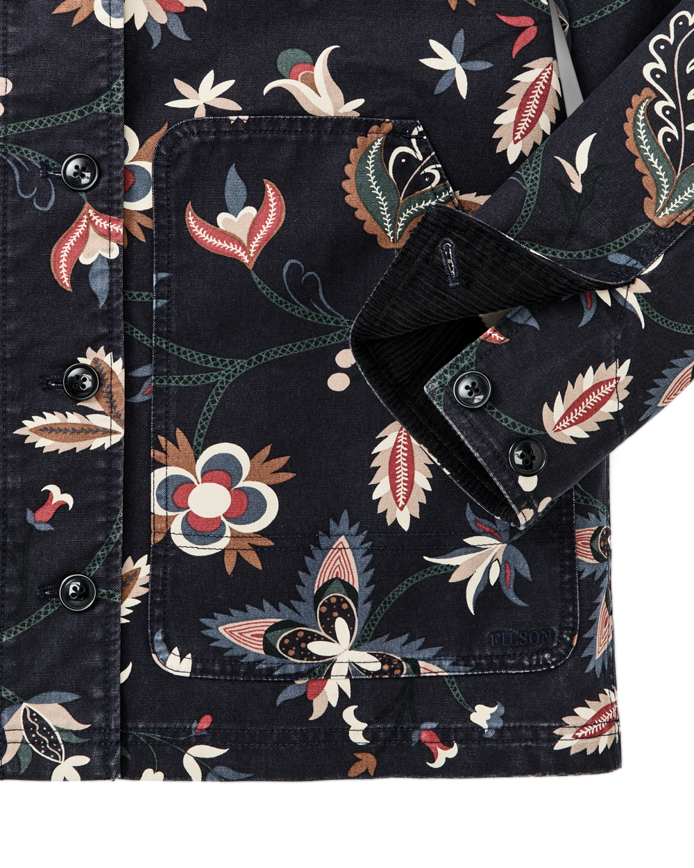 Women's Canvas Barn Coat - India Ink Print