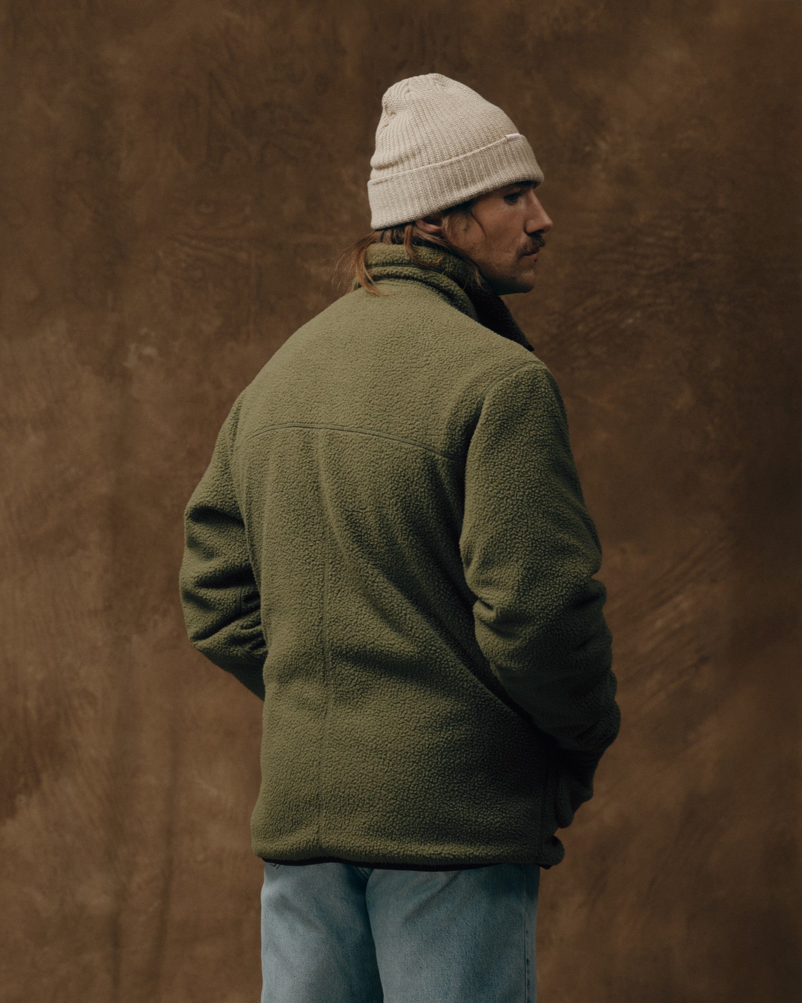 Reversible Pile Fleece Jacket - Dark Olive Drab