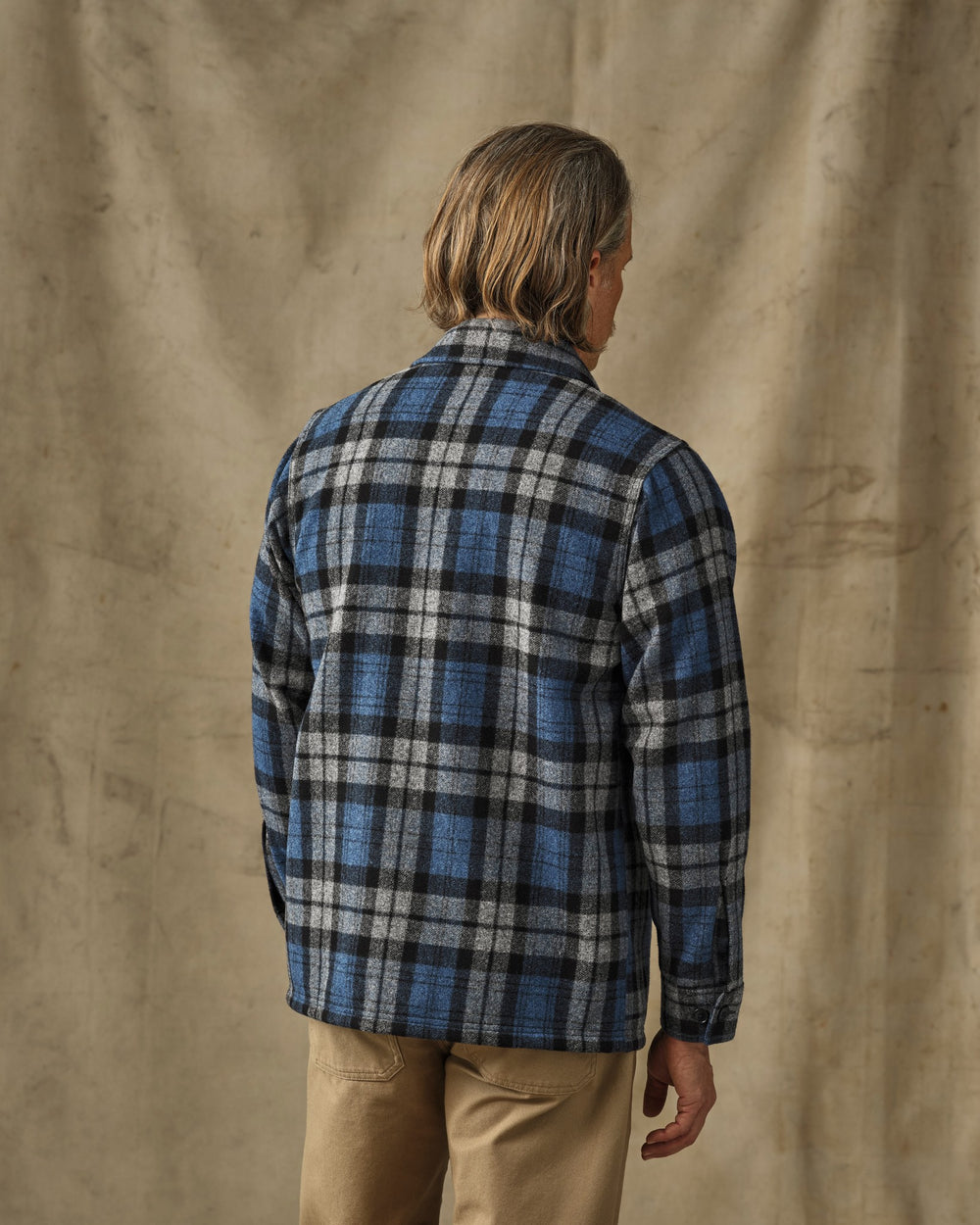 Wool Jac-Shirt - Blue / Heather Gray Plaid