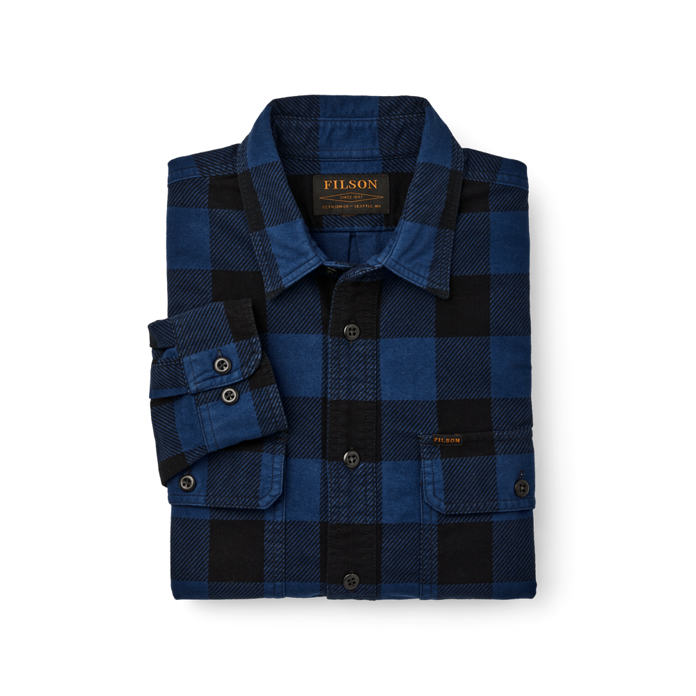 Alternate view of the Filson Field Flannel Shirt - Cobalt Black Buffalo Check