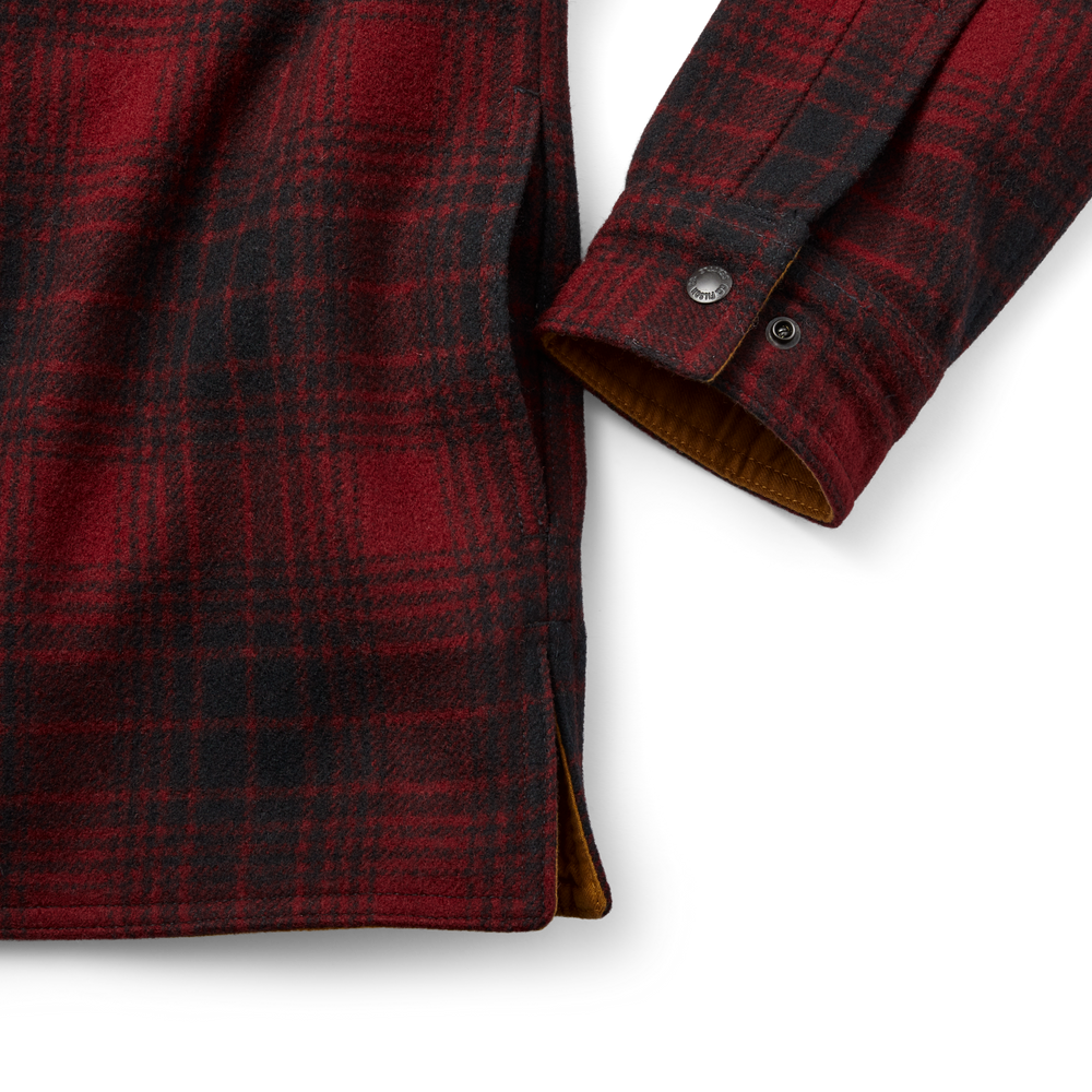 Alternate view of the Filson Mackinaw Jac Shirt - Oxblood/black/gold