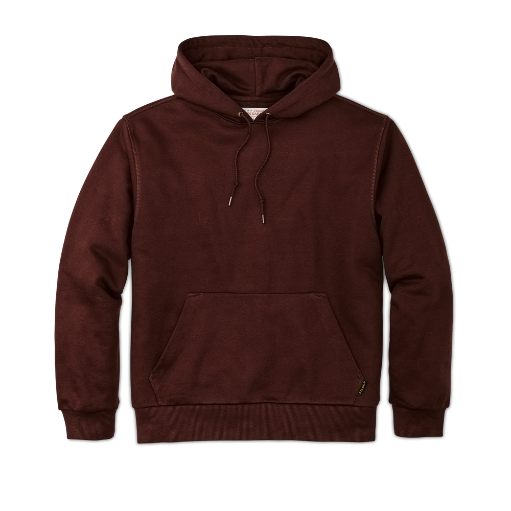 Front-facing image of the Filson Prospector Hoodie - Red