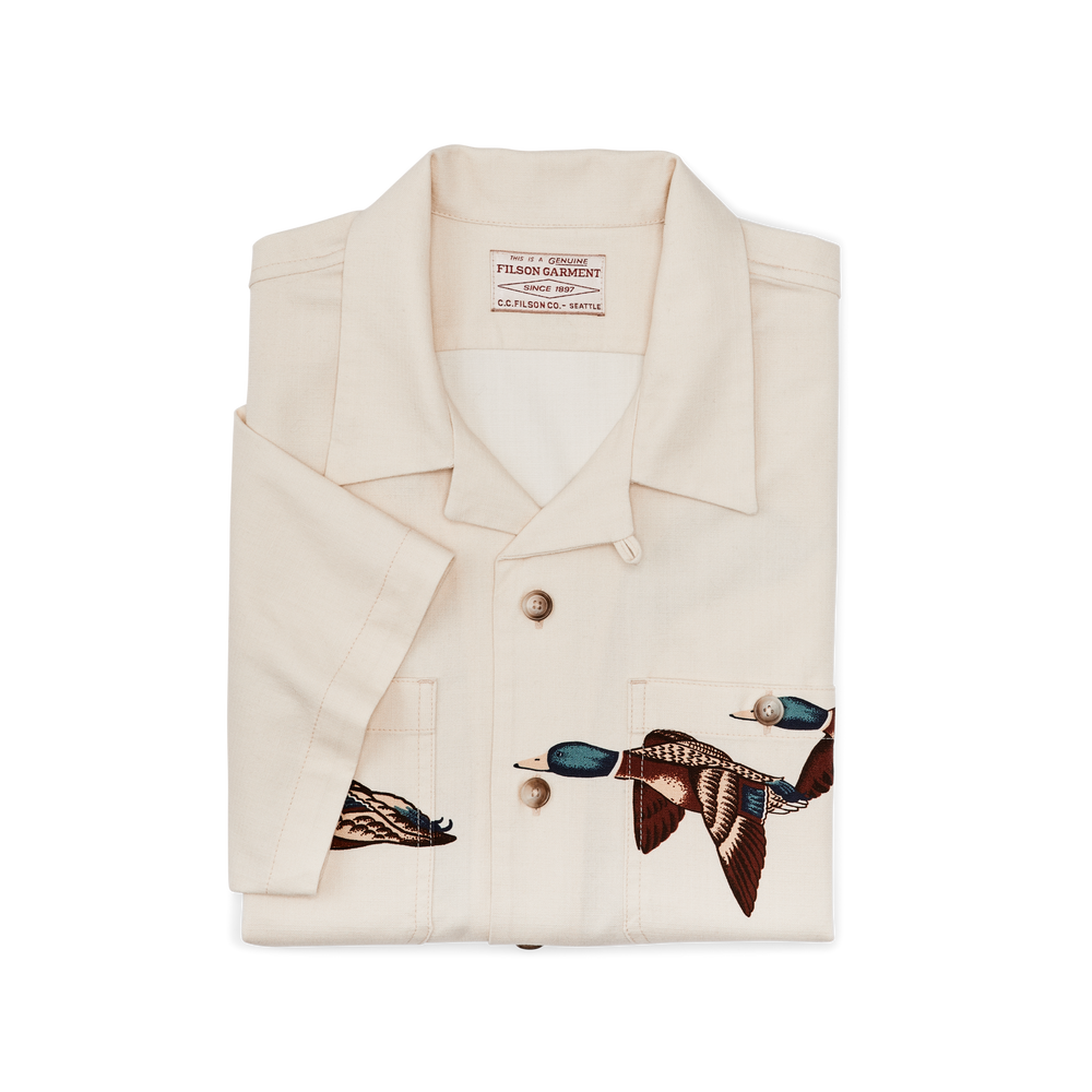 Alternate view of the Filson Rustic Short Sleeve Camp Shirt - Natural / Mallard