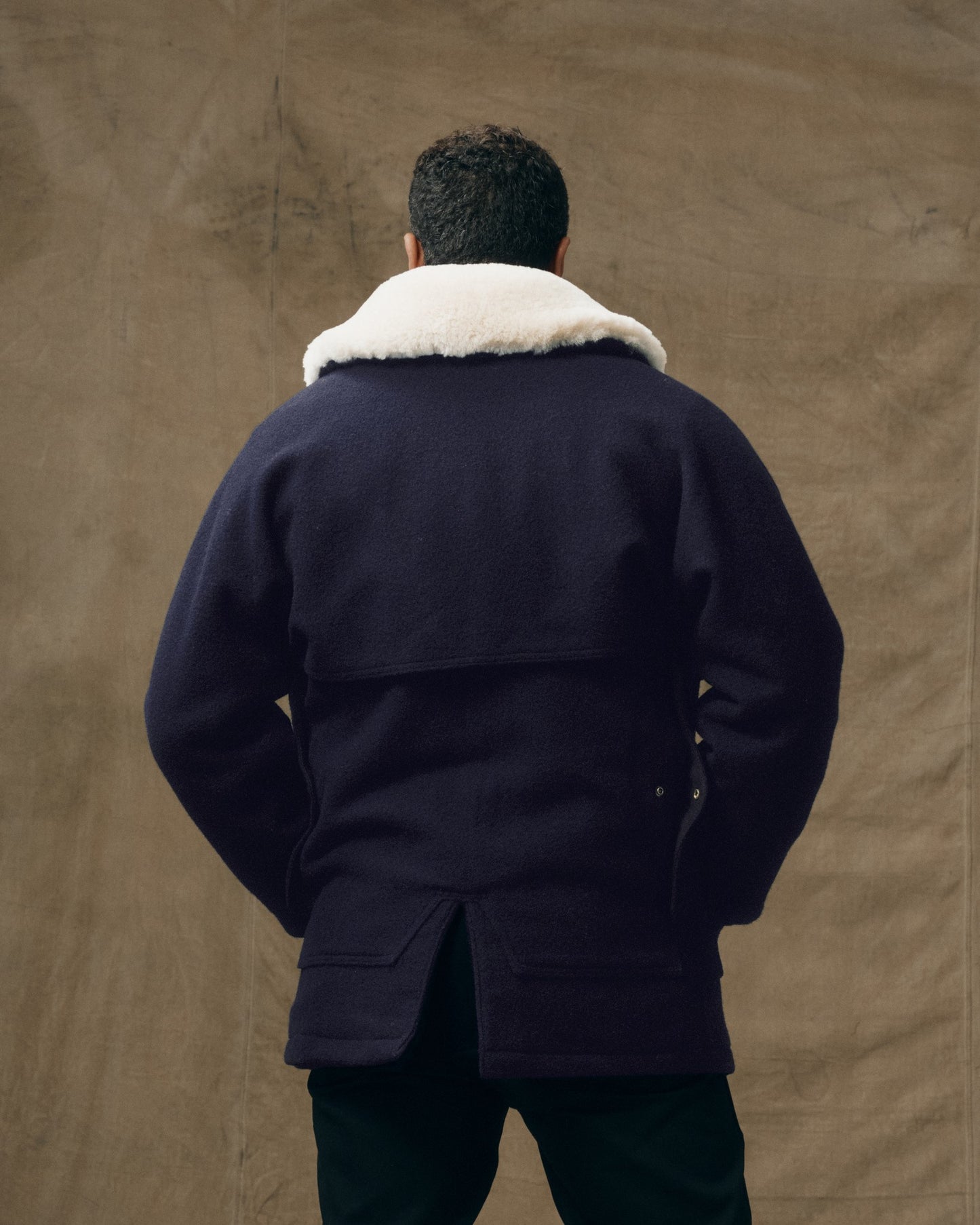 Lined Mackinaw Wool Packer Coat - Dark Navy