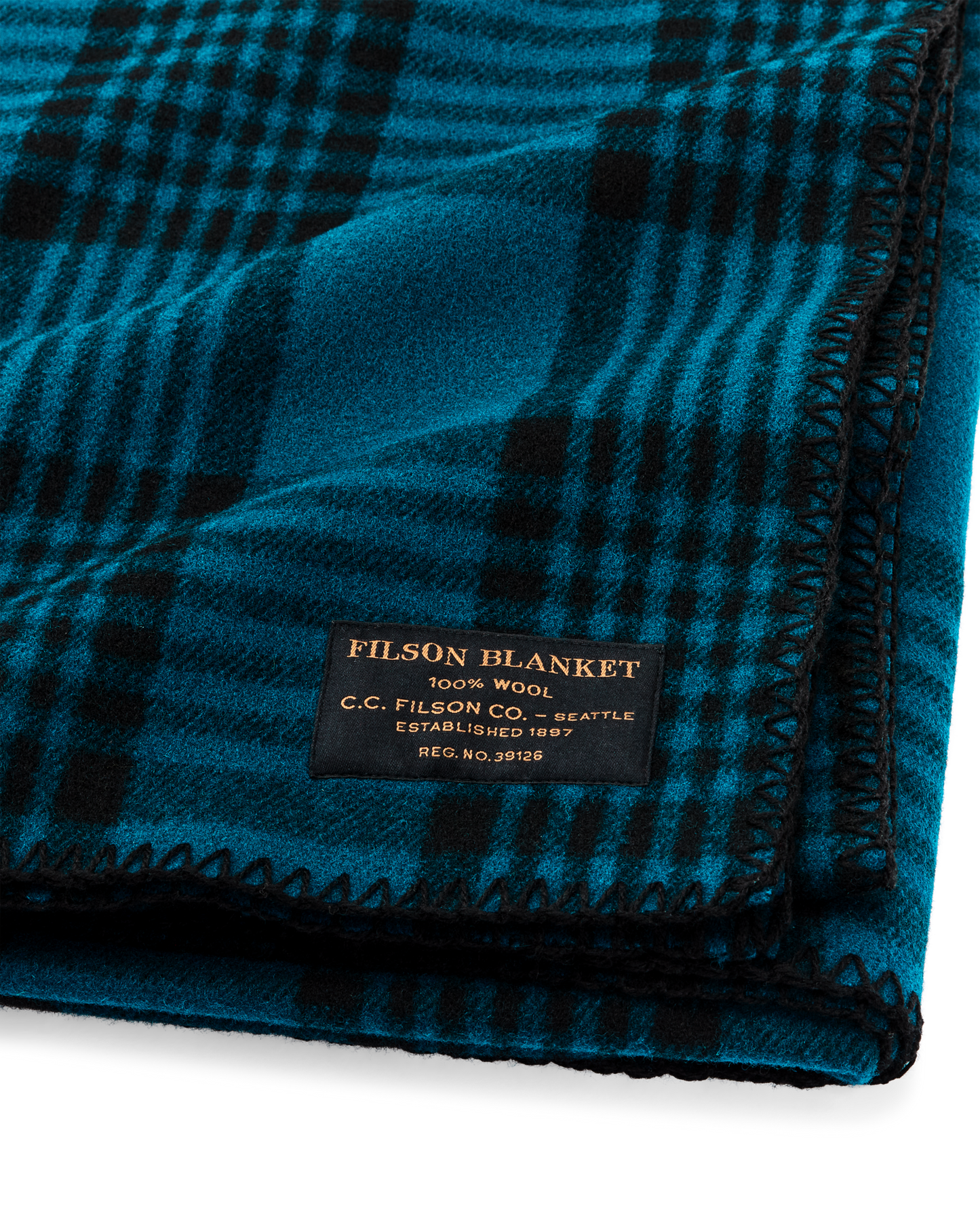 Mackinaw Wool  Blanket - Blue / Black Plaid