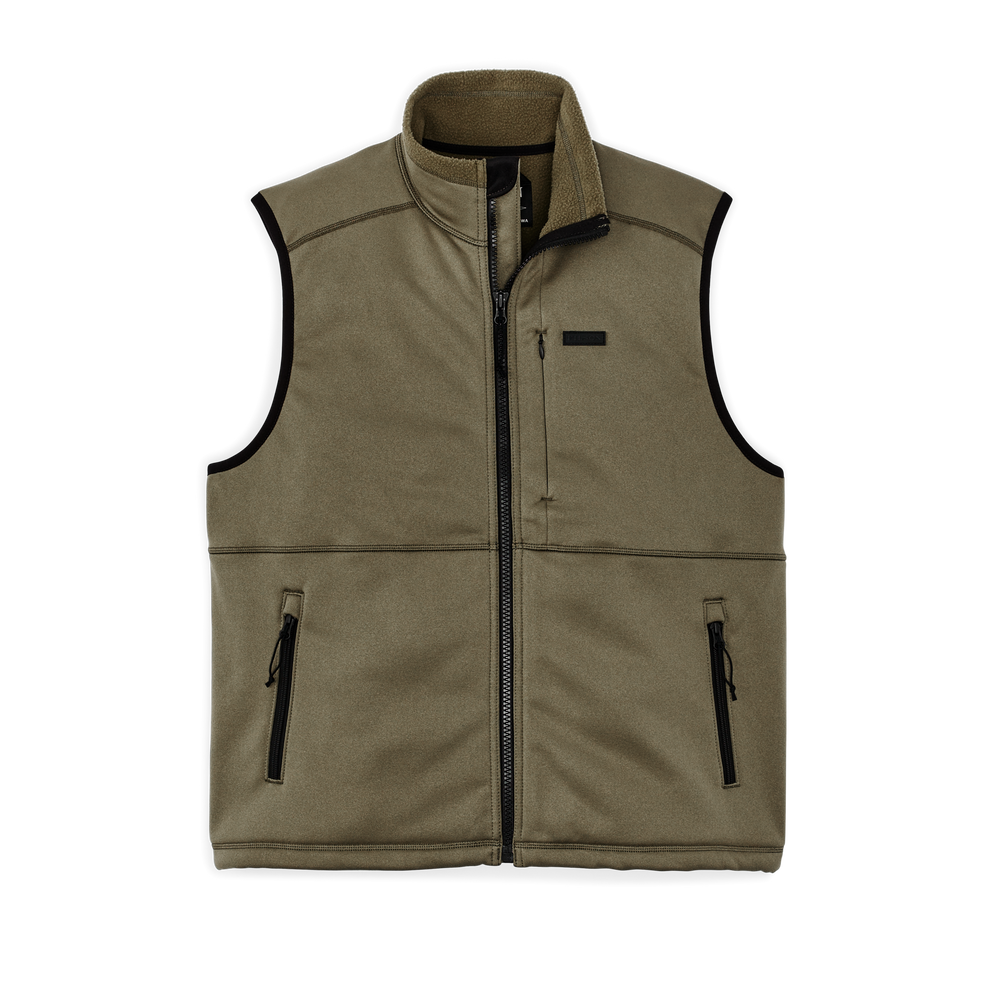Front-facing image of the Filson Granite Spire Fleece Vest  - Field Olive