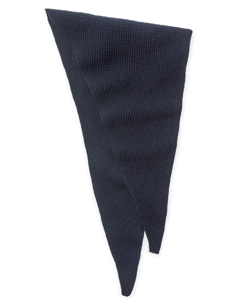 Waffle Knit Triangle Scarf - Dark Navy