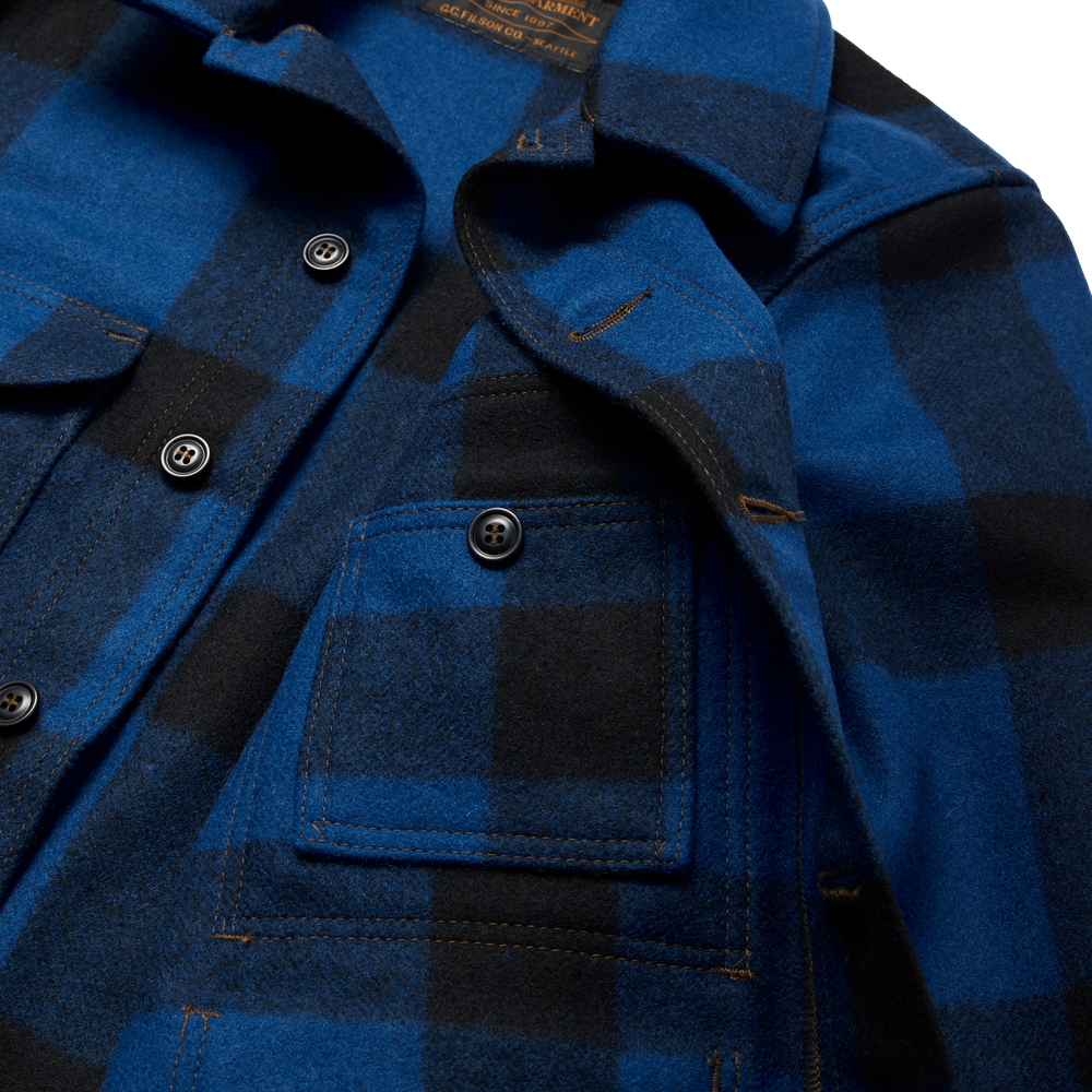 Alternate view of the Filson Mackinaw Wool Cruiser Jacket - Cobalt Blue / Black