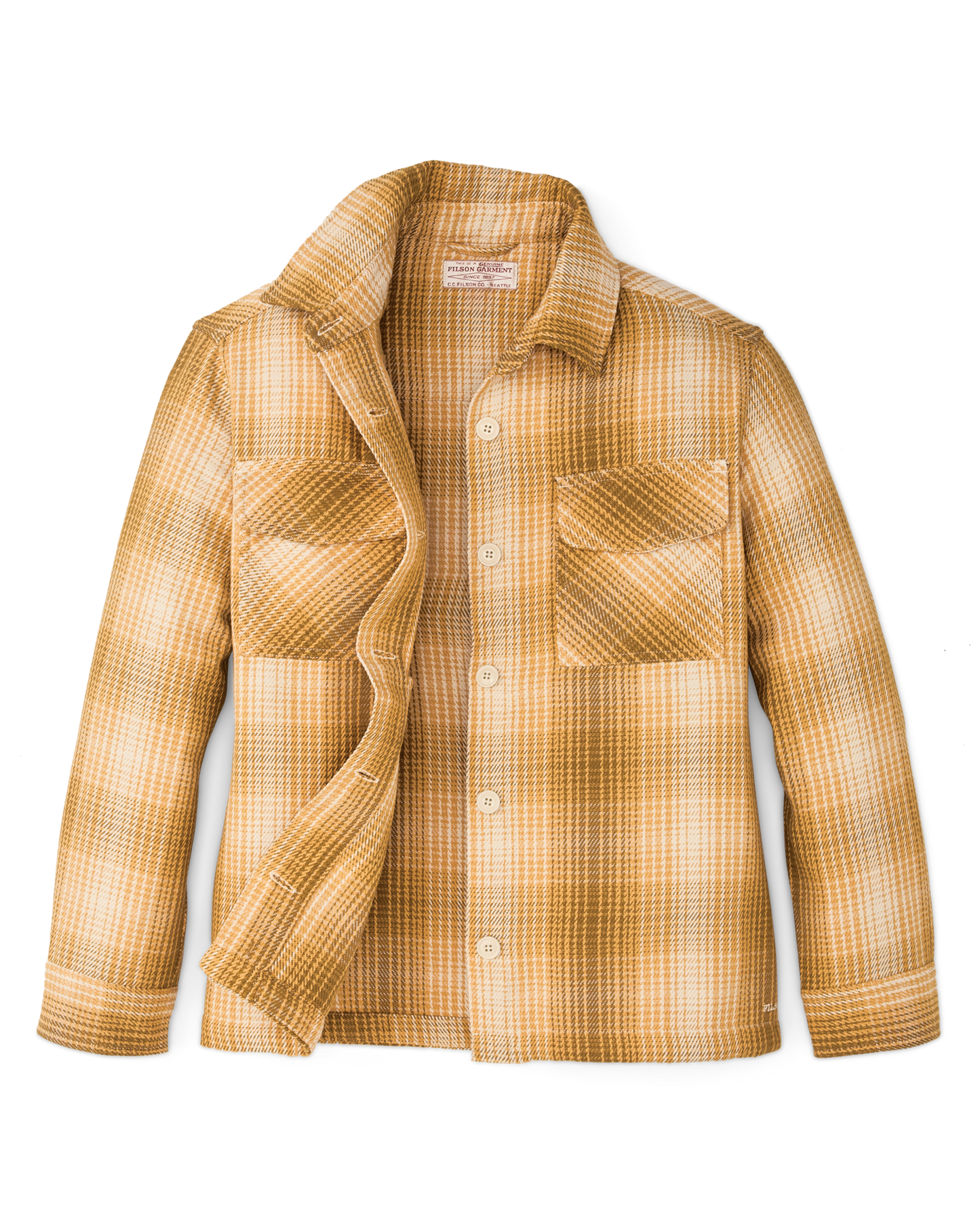 Alternate view of the Filson Women's Deer Island Jac-shirt - Ochre / Cream Plaid