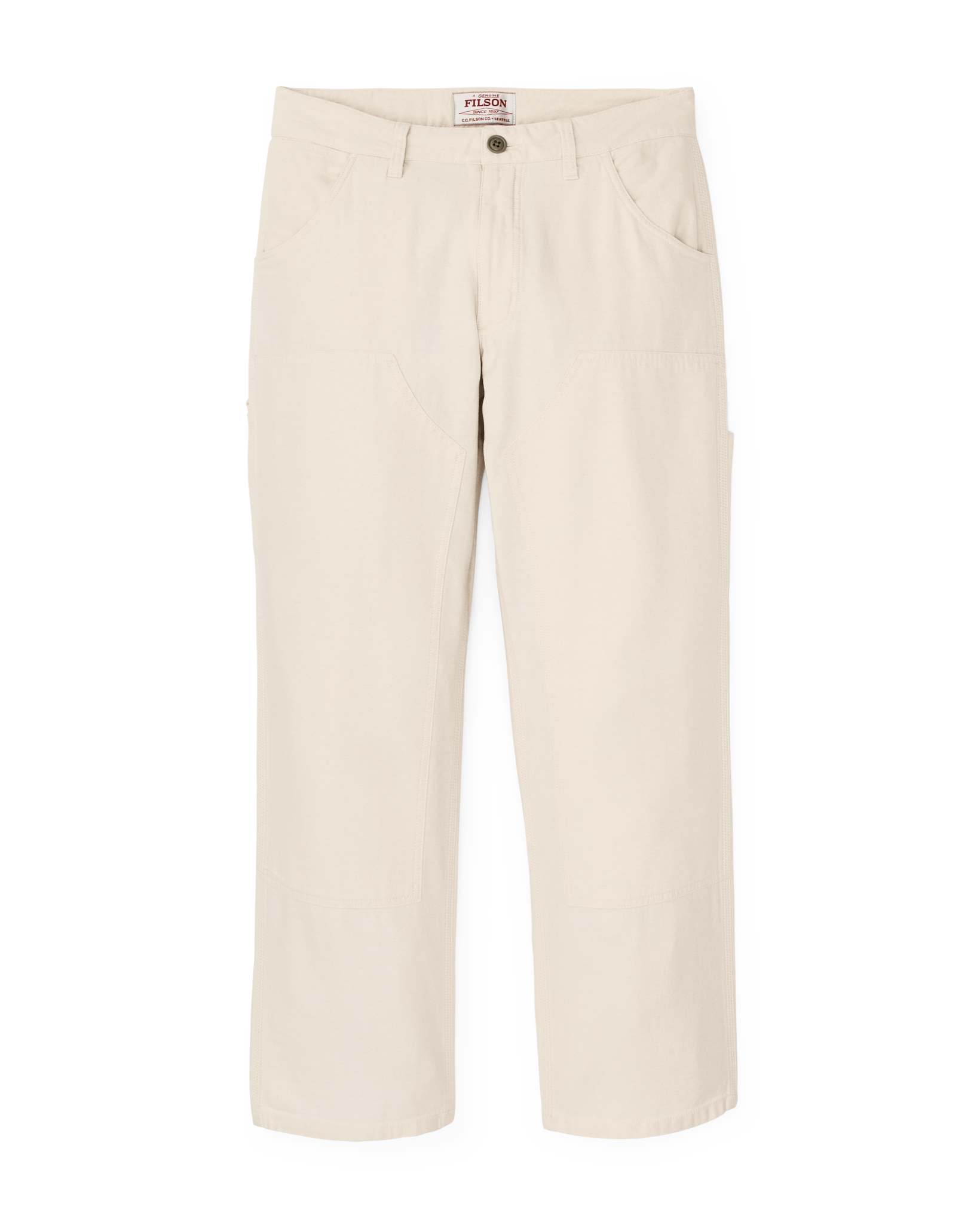 Front-facing image of the Filson Women's Reverse Sateen Double Front Pants - Natural Seed