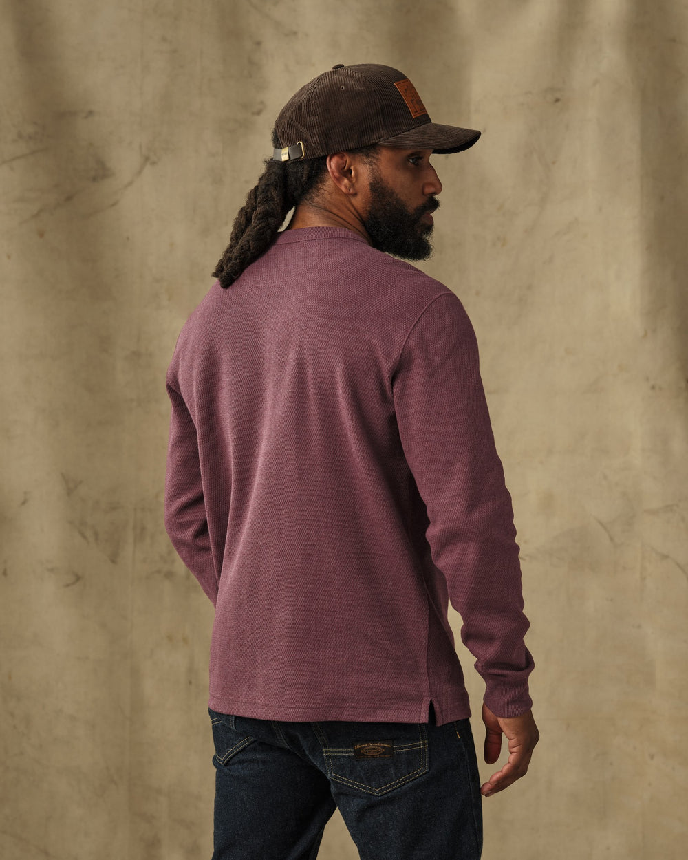 Waffle Knit Thermal Crewneck - Dark Port Heather