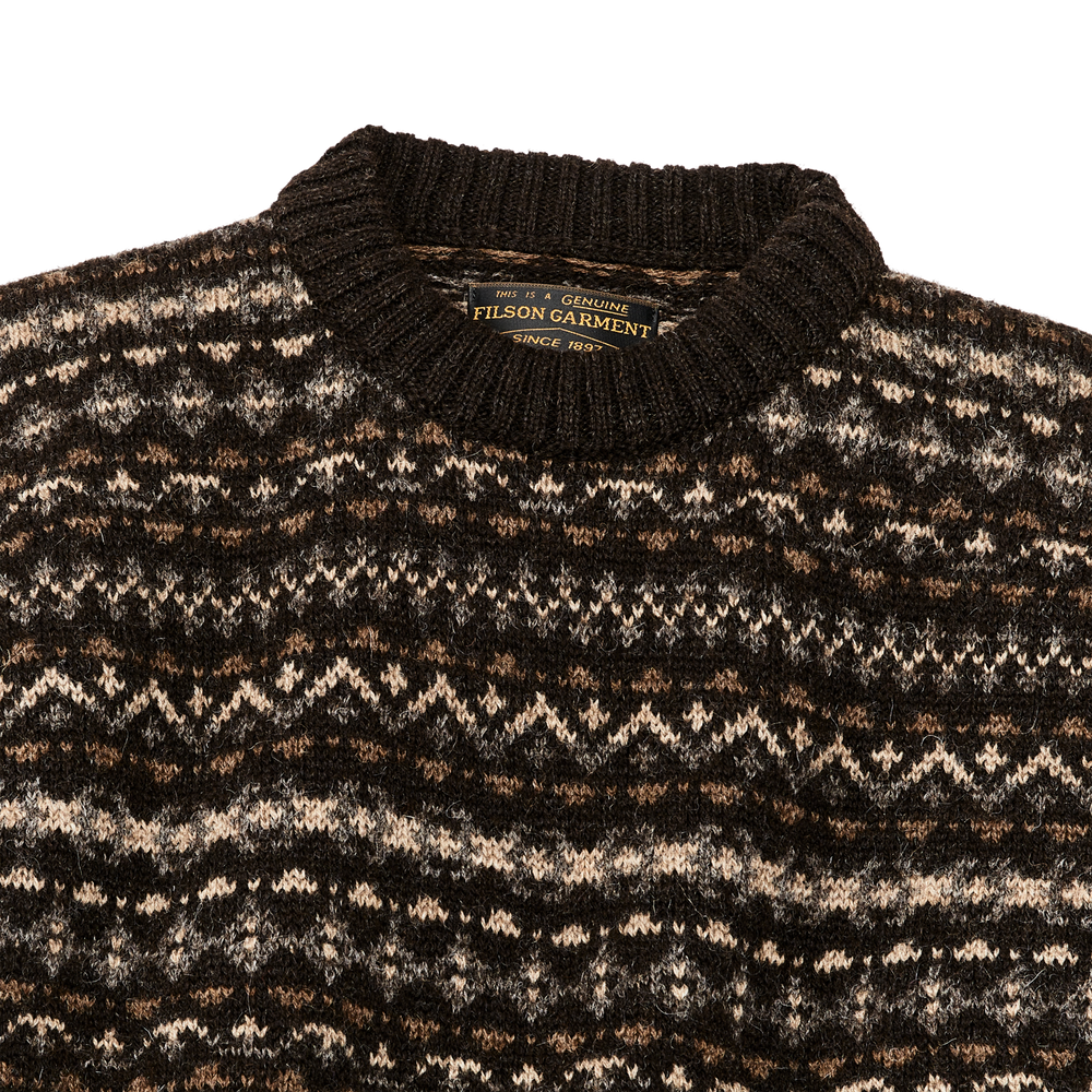 Alternate view of the Filson Fairisle Crewneck Sweater - Black / Multi