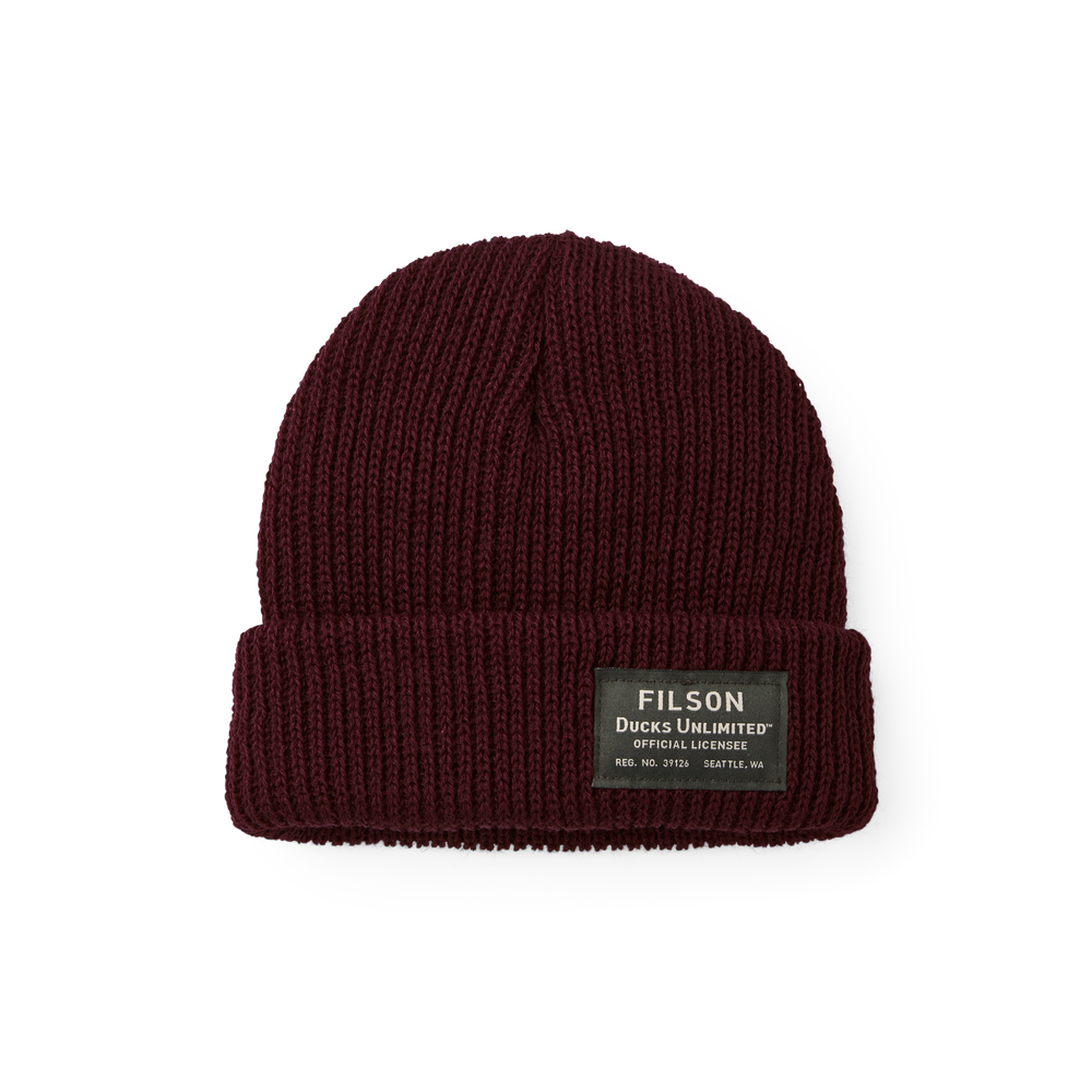Front-facing image of the Filson Ducks Unlimited Watch Cap - Sequoia