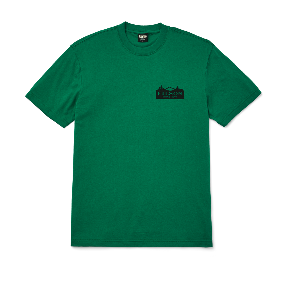 Front-facing image of the Filson Ranger Graphic T-shirt - Verdant Green / Mountain