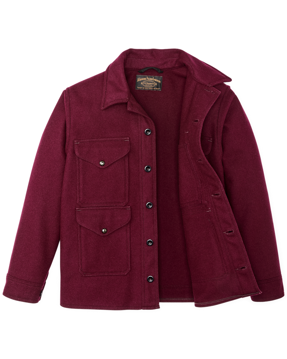 1940s Mackinaw Wool Cruiser Jacket - Wine | Filson