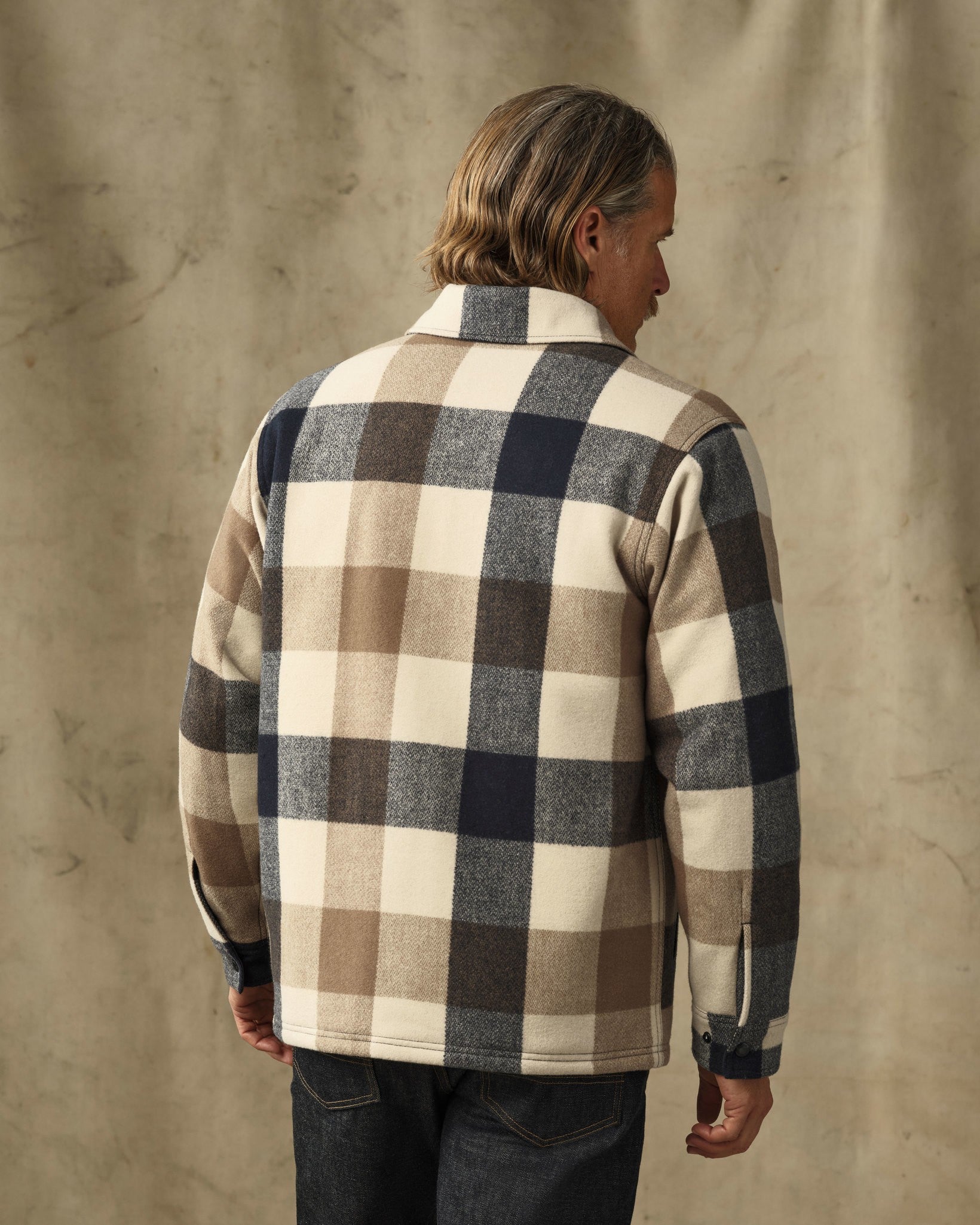 Spokane Insulated Jac-Shirt - Cream / Navy Plaid | Filson