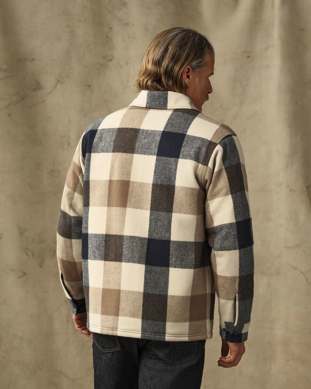 Spokane Insulated Jac-Shirt - Cream / Navy Plaid
