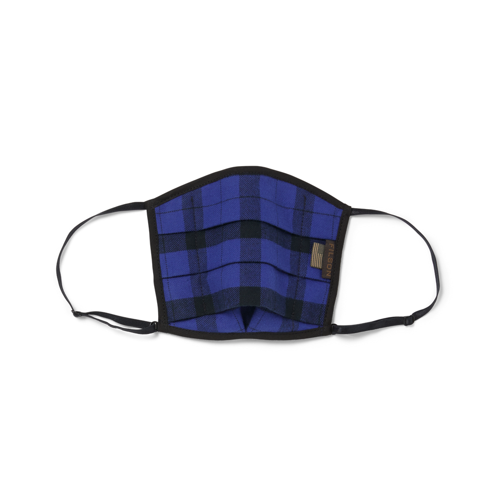 Front-facing image of the Filson Filson X Runabout Goods Face Mask - Blue/black