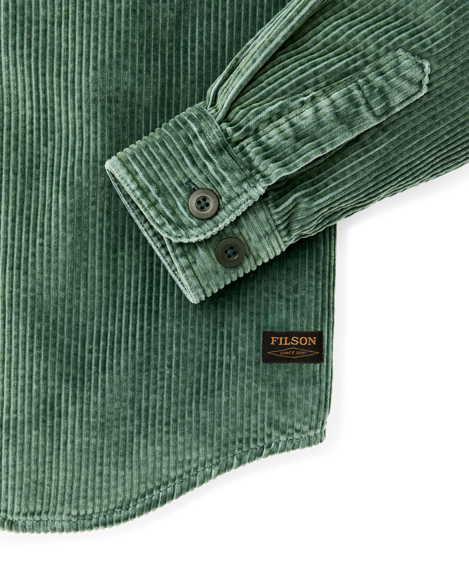 6-wale Corduroy Shirt - Seabed Green