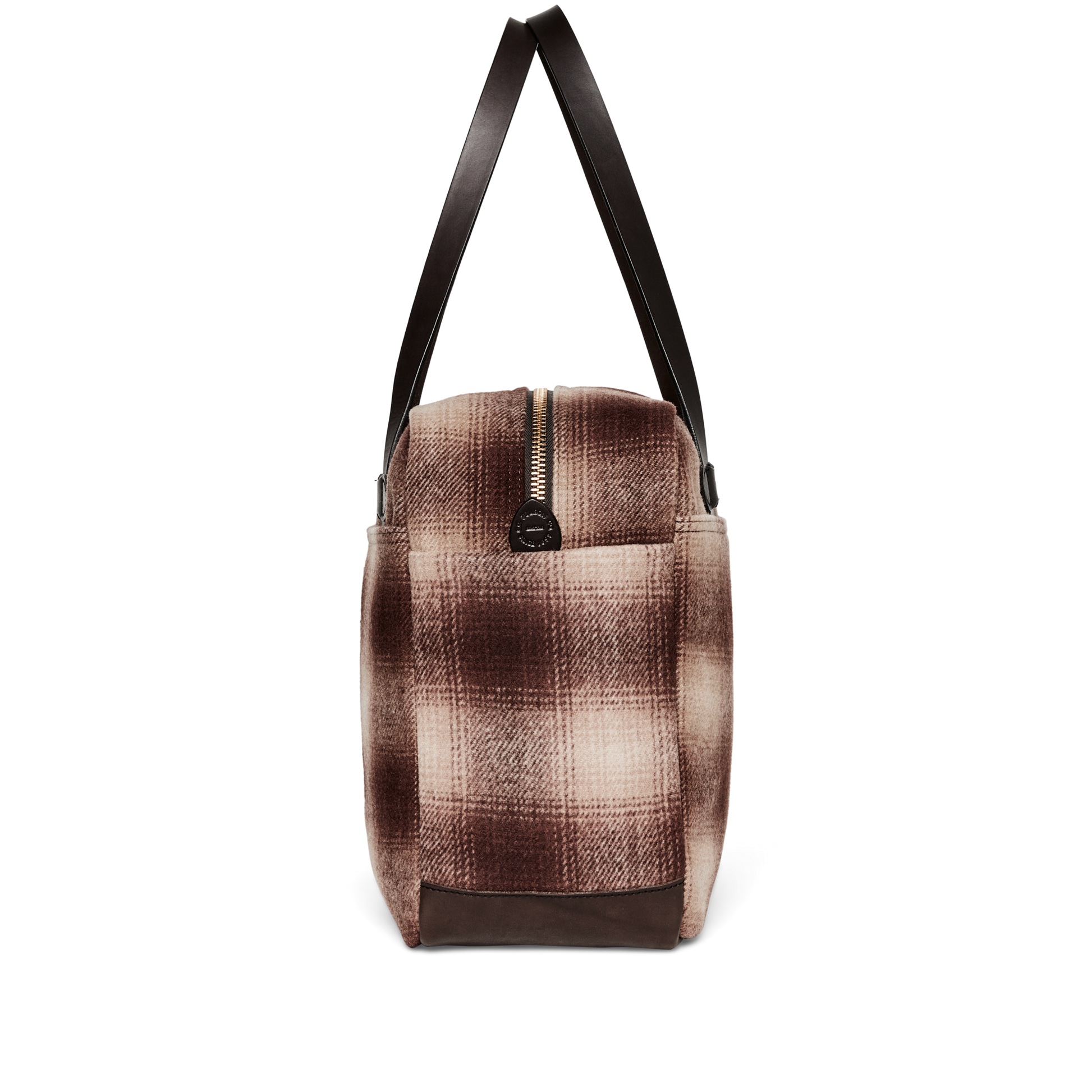 Alternate view of the Filson Mackinaw Wool Zipper Tote Bag - Brown / Tan Ombre