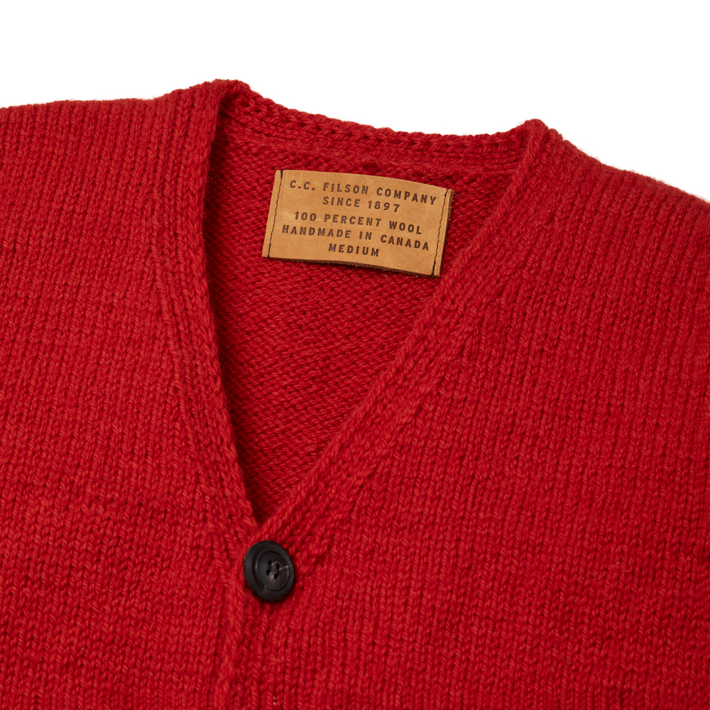Alternate view of the Filson Handmade Lightweight Mckinley Cardigan  - Red