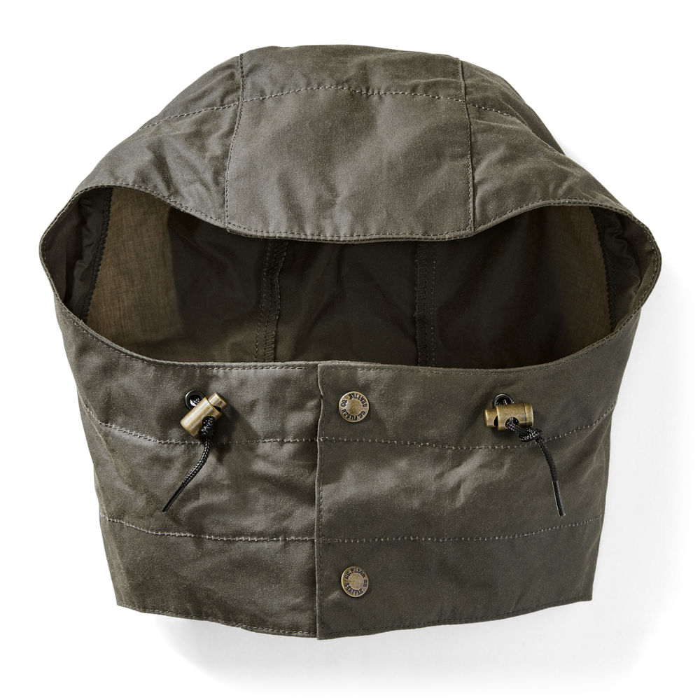 Front-facing image of the Filson Cover Cloth Hood - Otter Green