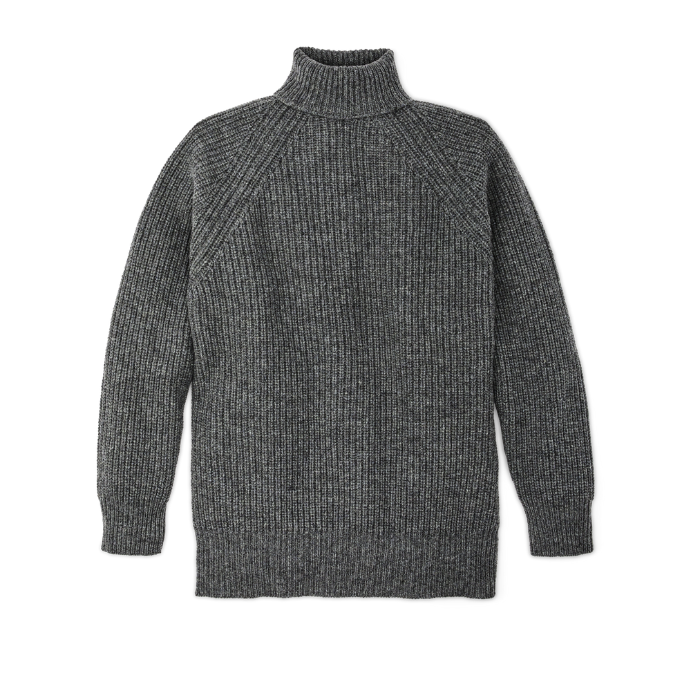 Front-facing image of the Filson Bristol Roll Neck Sweater  - Heather Gray