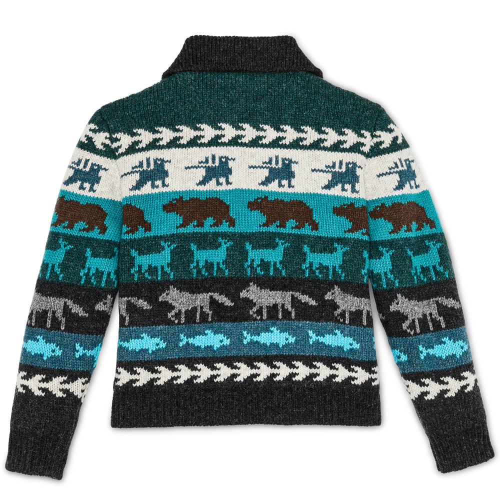 Alternate view of the Filson Women's Fair Isle Cardigan - Animal / Multi