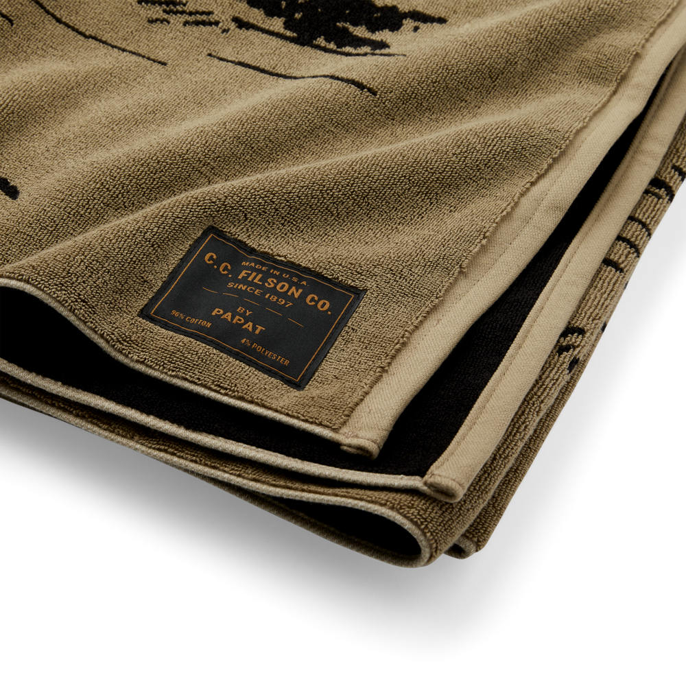 Alternate view of the Filson Filson Towel - Light Brown/black (camp)