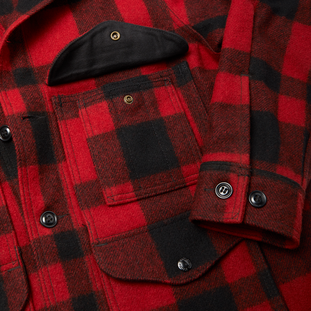 Alternate view of the Filson Mackinaw Wool Cruiser Jacket - Extra Long - Red / Black Plaid