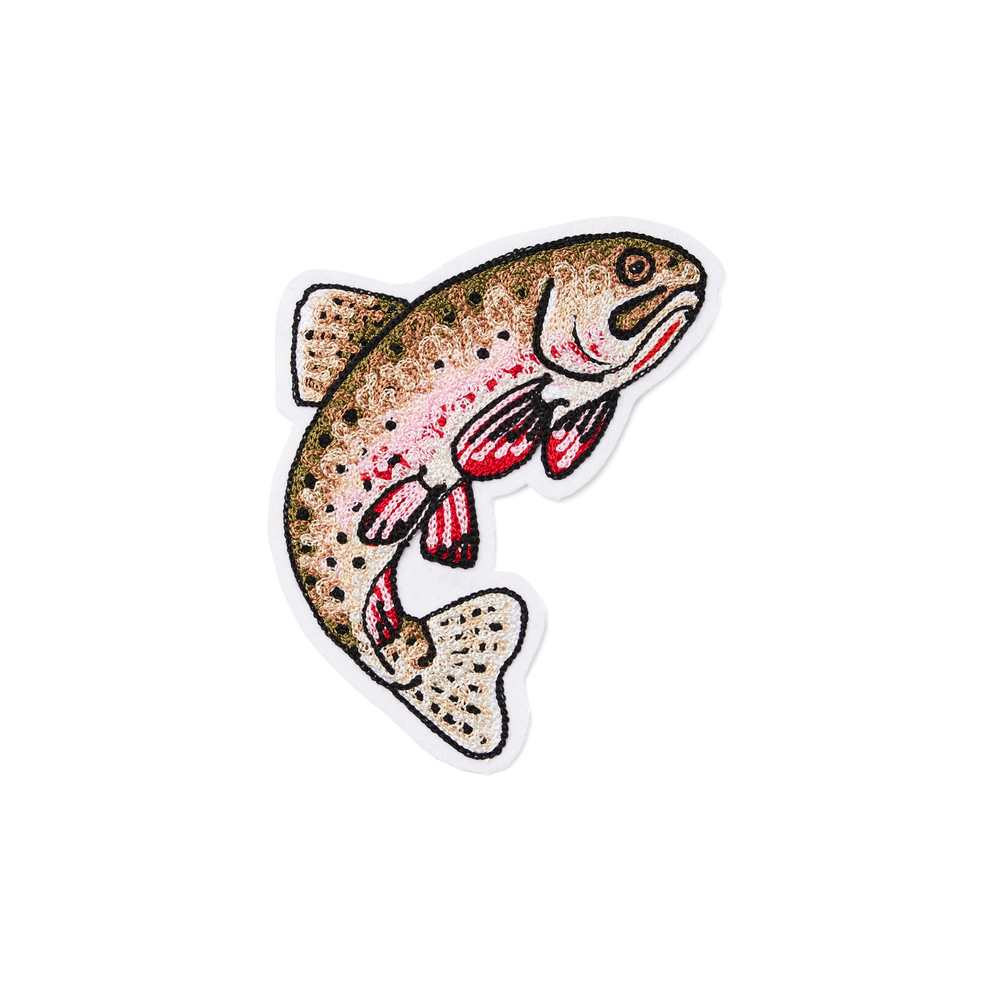 Front-facing image of the Filson Cutthroat Trout Chainstitch Patch - Multicolor
