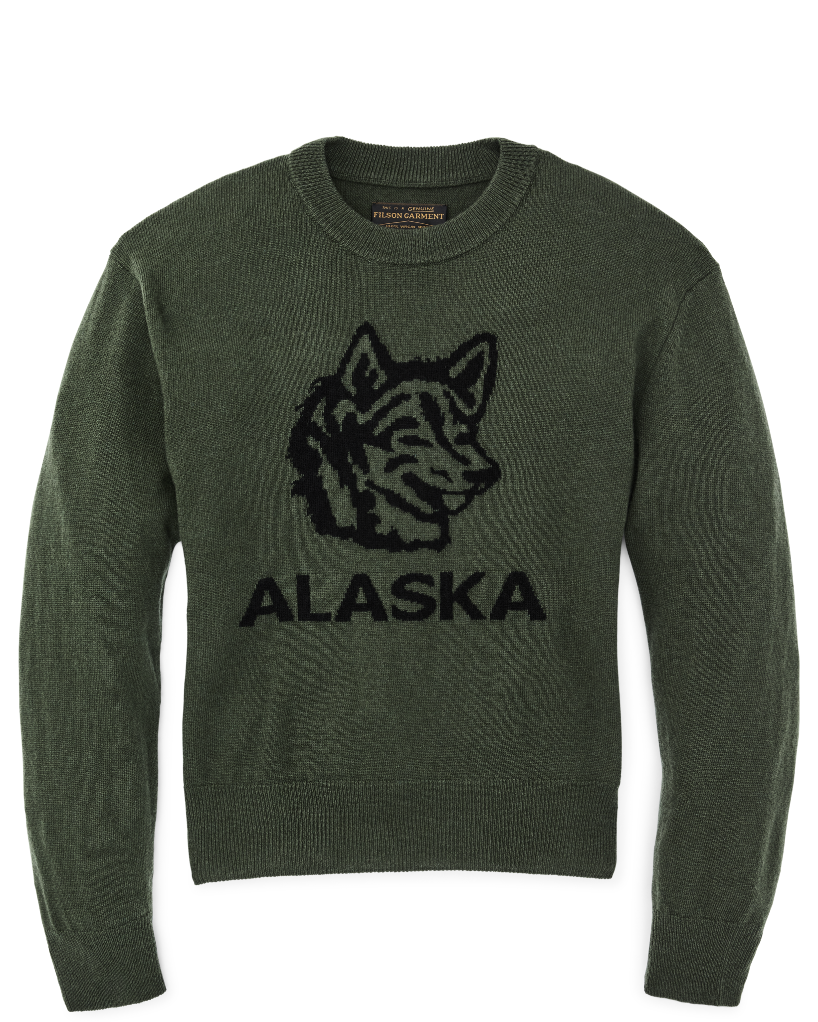 Women's Graphic Wool Sweater - Olive