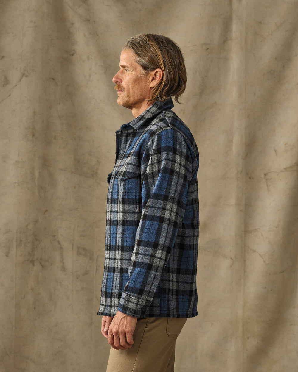 Wool Jac-Shirt - Blue / Heather Gray Plaid