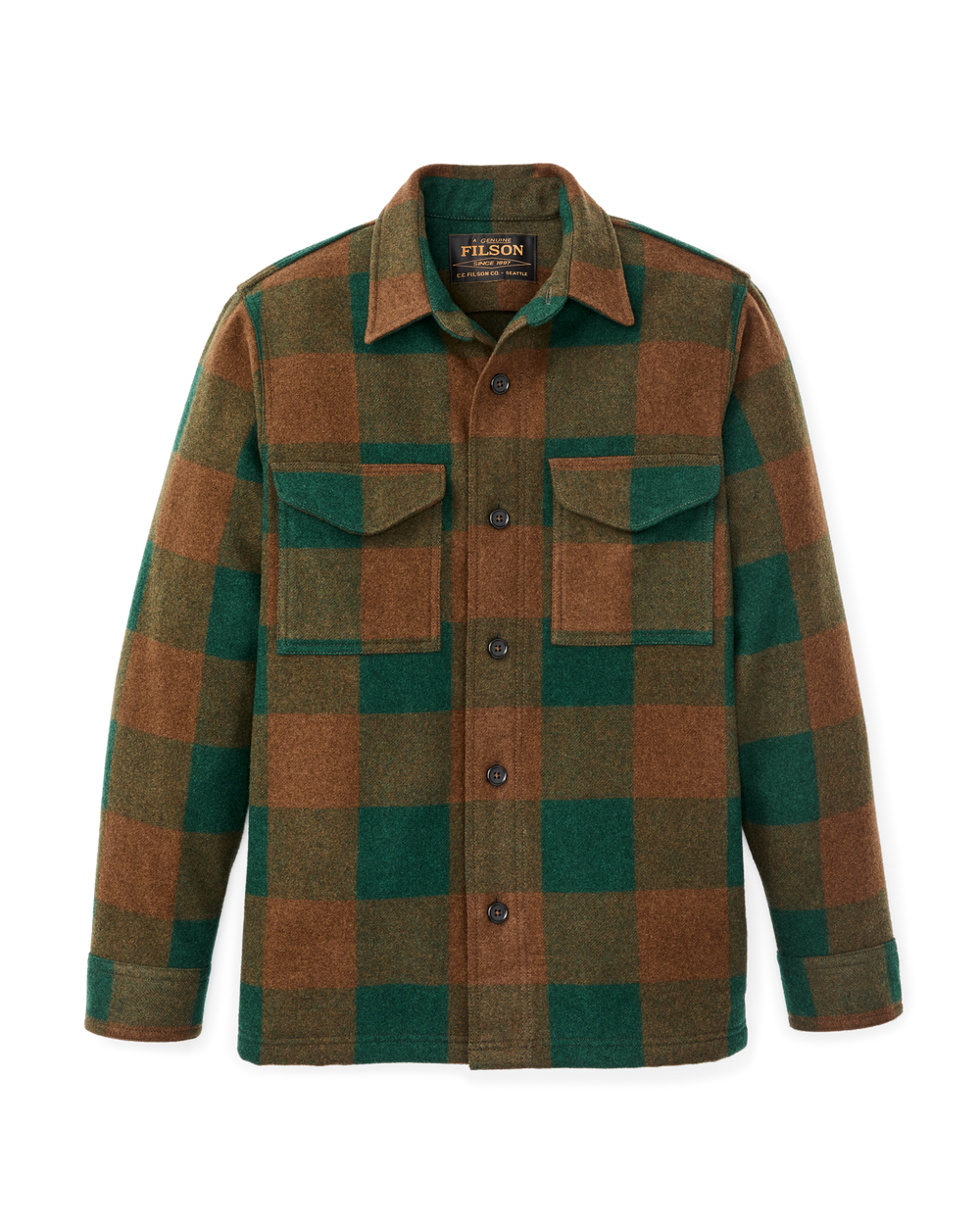Wool Jac-Shirt - Bronze / Green Plaid