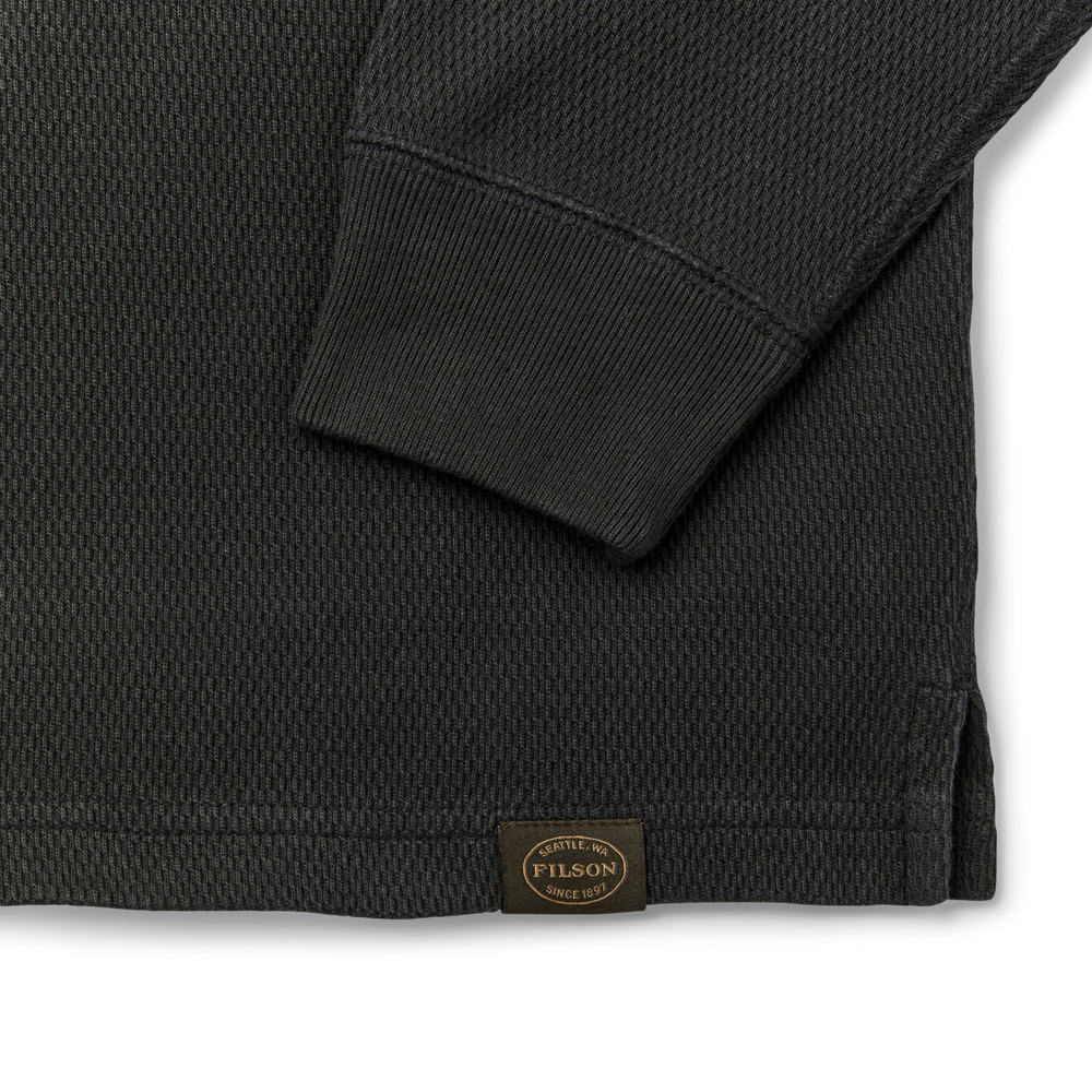 Alternate view of the Filson Waffle Knit Graphic Thermal Crewneck - Faded Black/ Stag