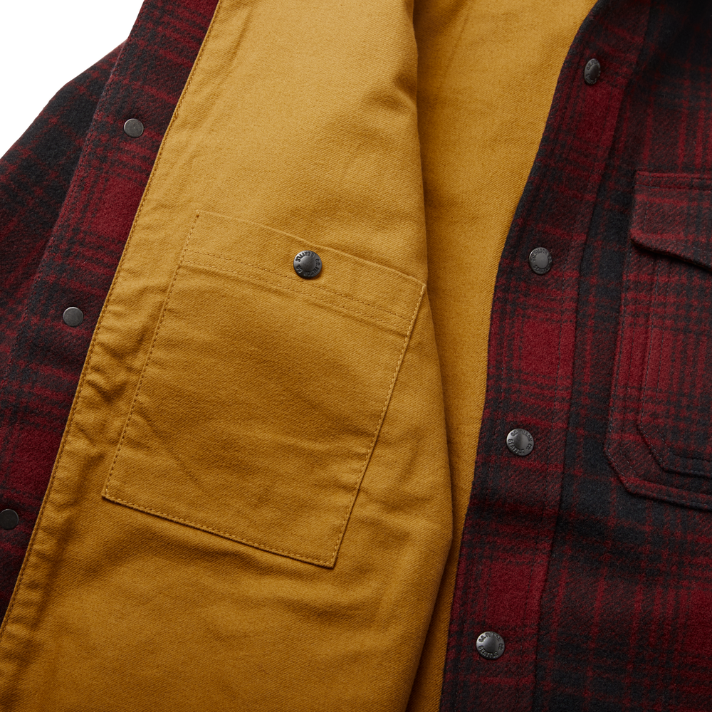 Alternate view of the Filson Mackinaw Jac Shirt - Oxblood/black/gold