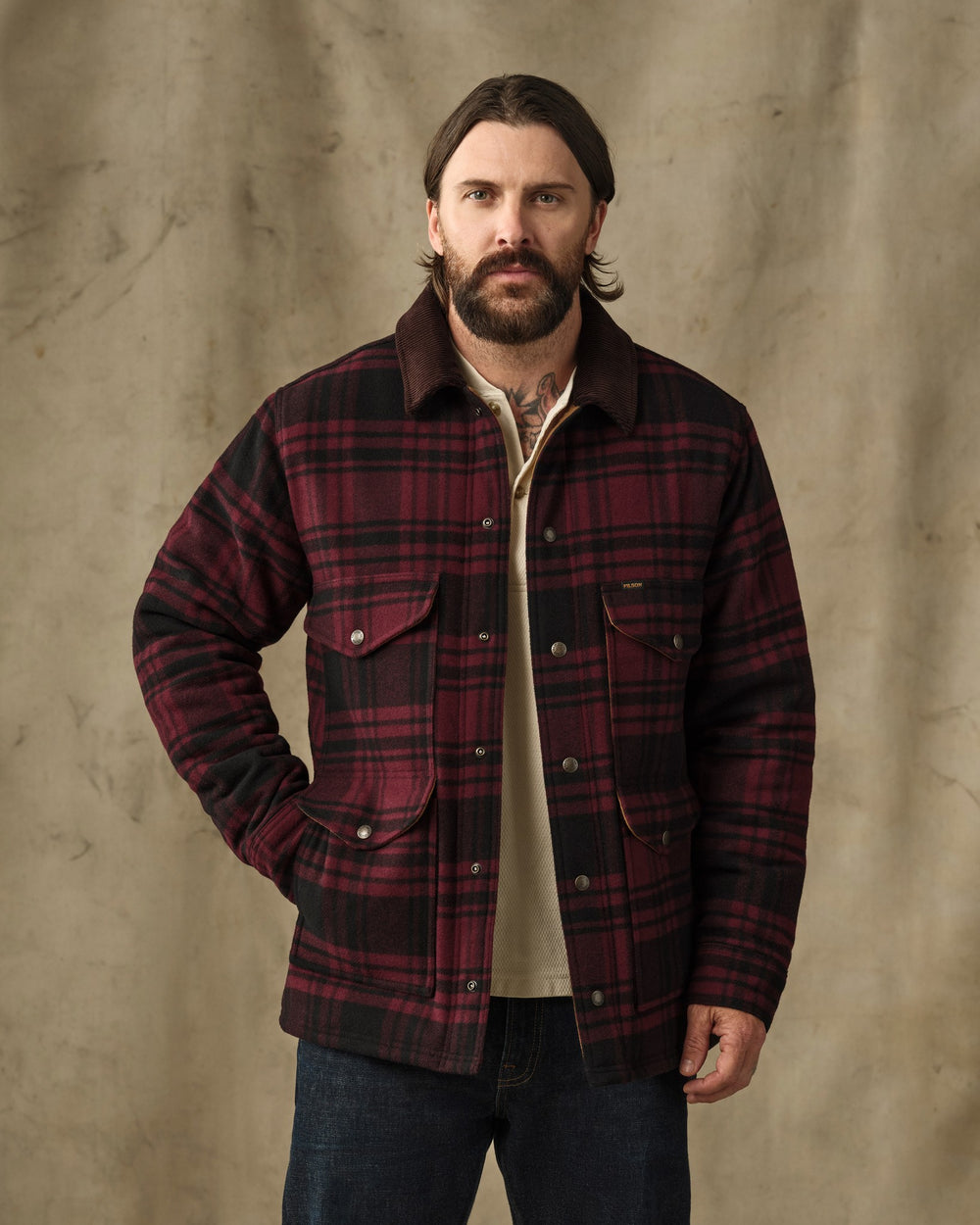 Spokane Insulated Cruiser Jacket - Port / Black Plaid