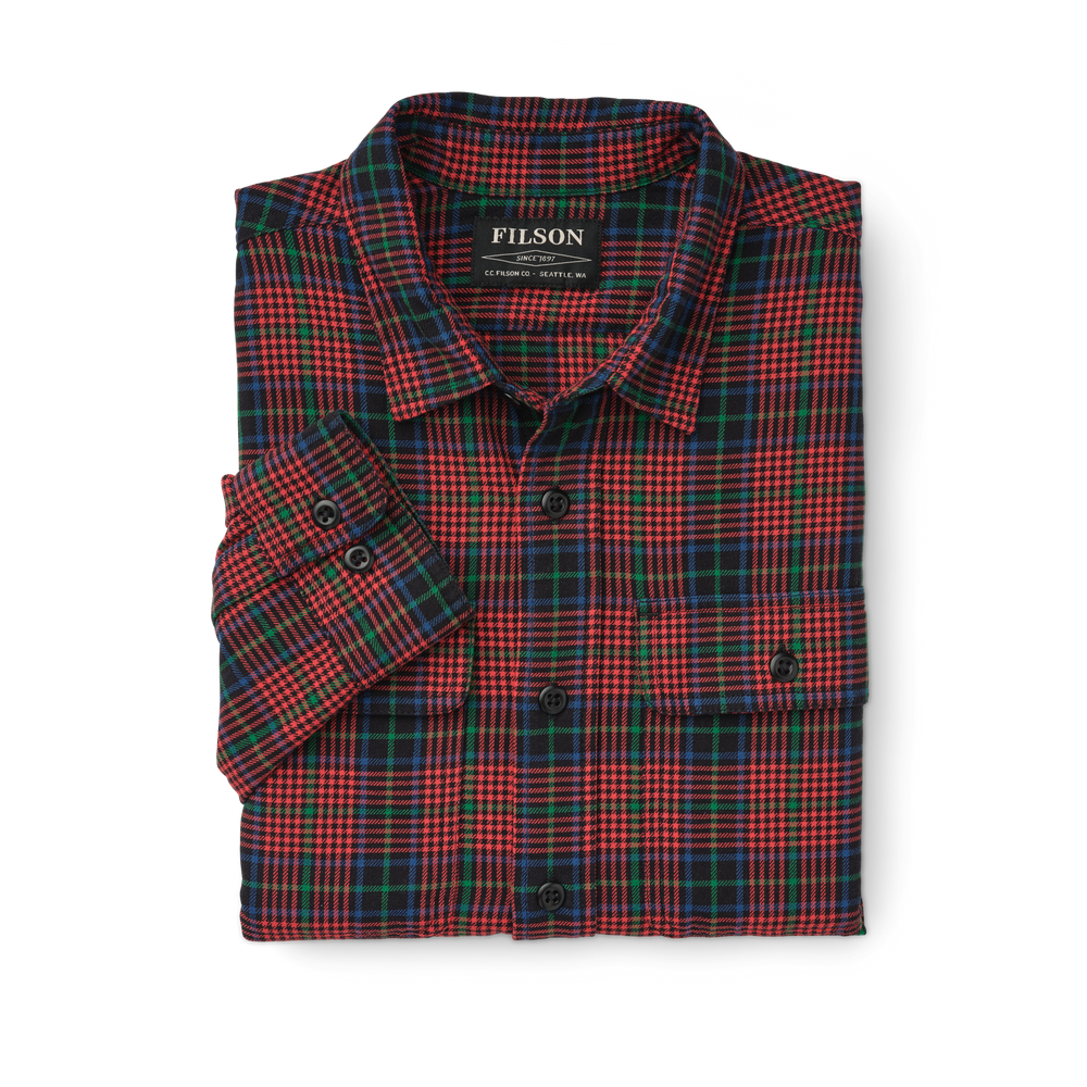 Alternate view of the Filson Scout Shirt - Black/red/green Plaid