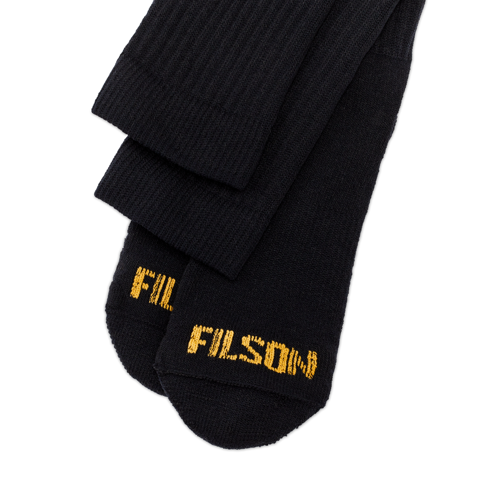 Alternate view of the Filson Midweight Traditional Crew Socks - Black