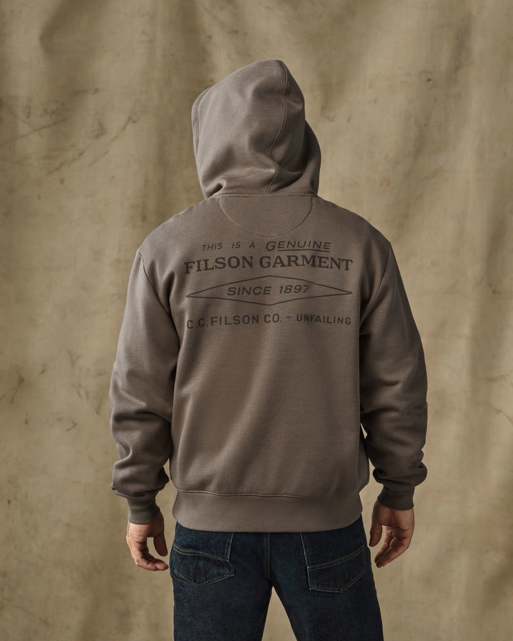 Diamond Graphic Full-Zip Hoodie - Hawk Brown