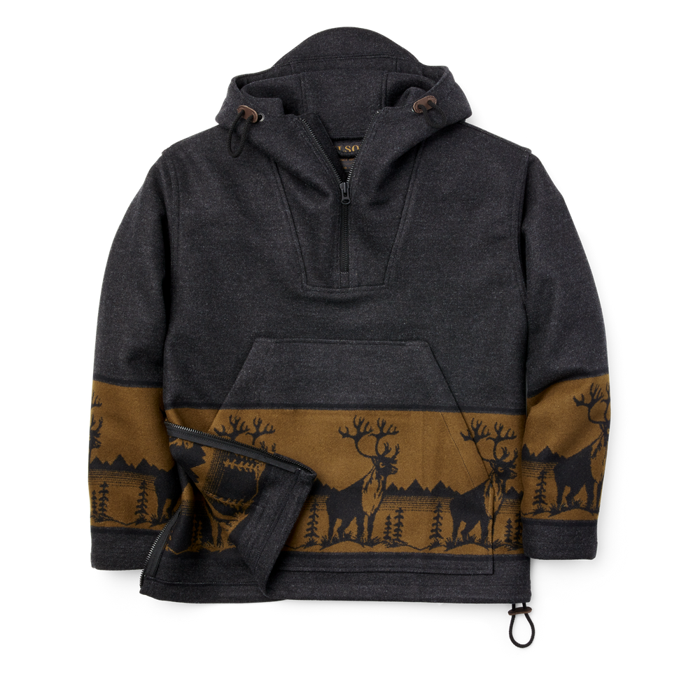 Alternate view of the Filson Klondike Wool Anorak - Dark Charcoal Heather
